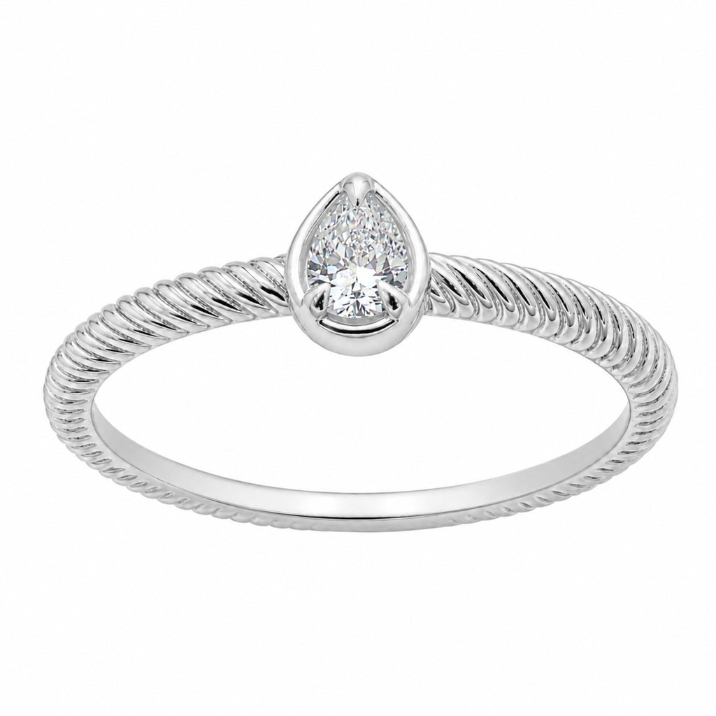 0.20 Carat T.W. Pear-cut Lab Grown Diamond (F/VS+) 14K Gold Ring