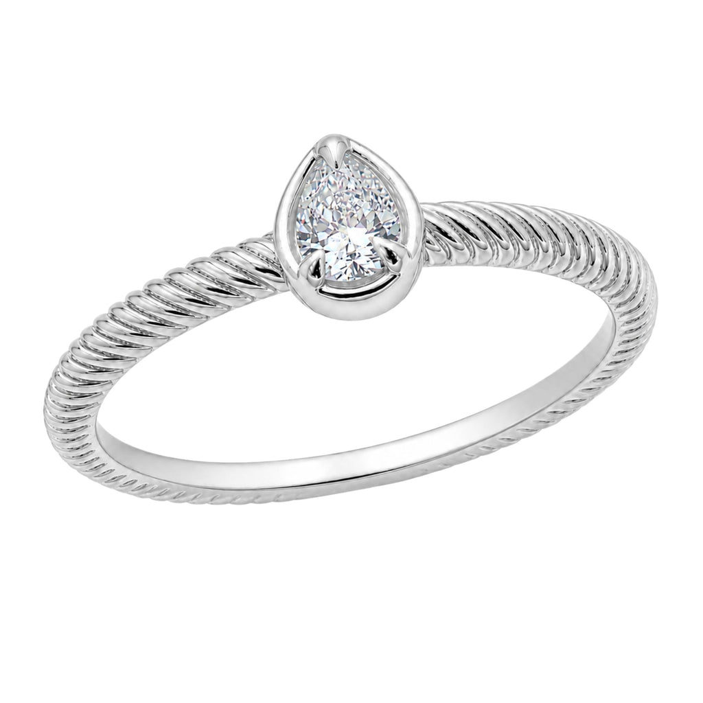 0.20 Carat T.W. Pear-cut Lab Grown Diamond (F/VS+) 14K Gold Ring