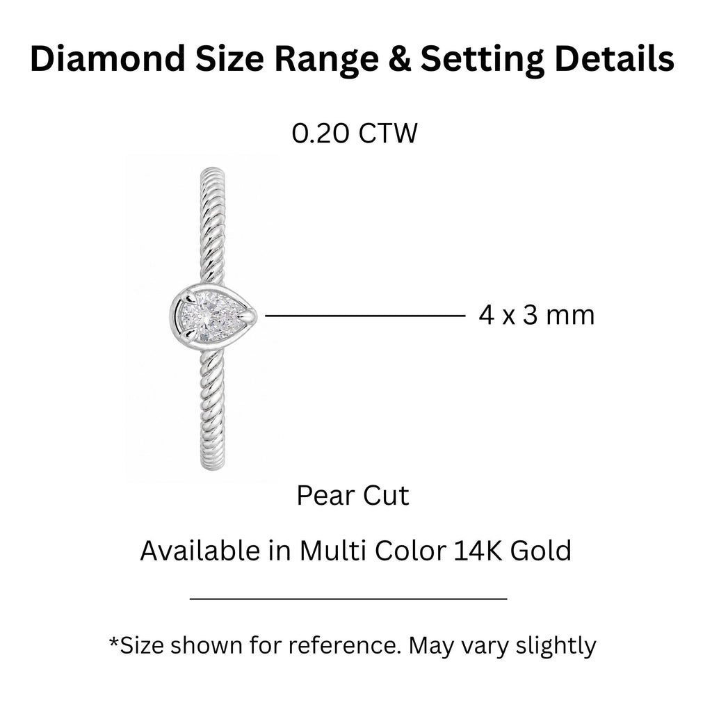 0.20 Carat T.W. Pear-cut Lab Grown Diamond (F/VS+) 14K Gold Ring