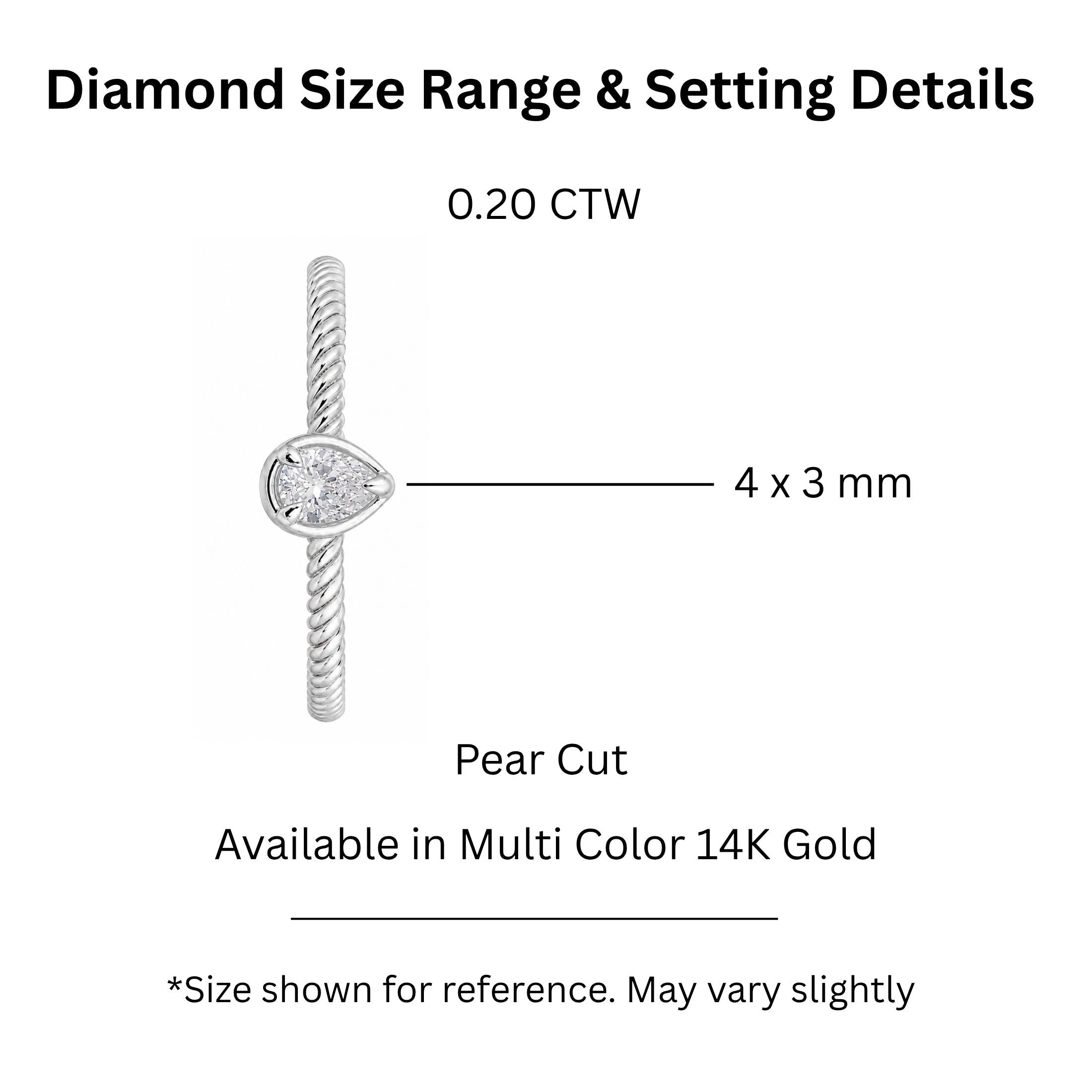 0.20 Carat T.W. Pear-cut Lab Grown Diamond (F/VS+) 14K Gold Ring