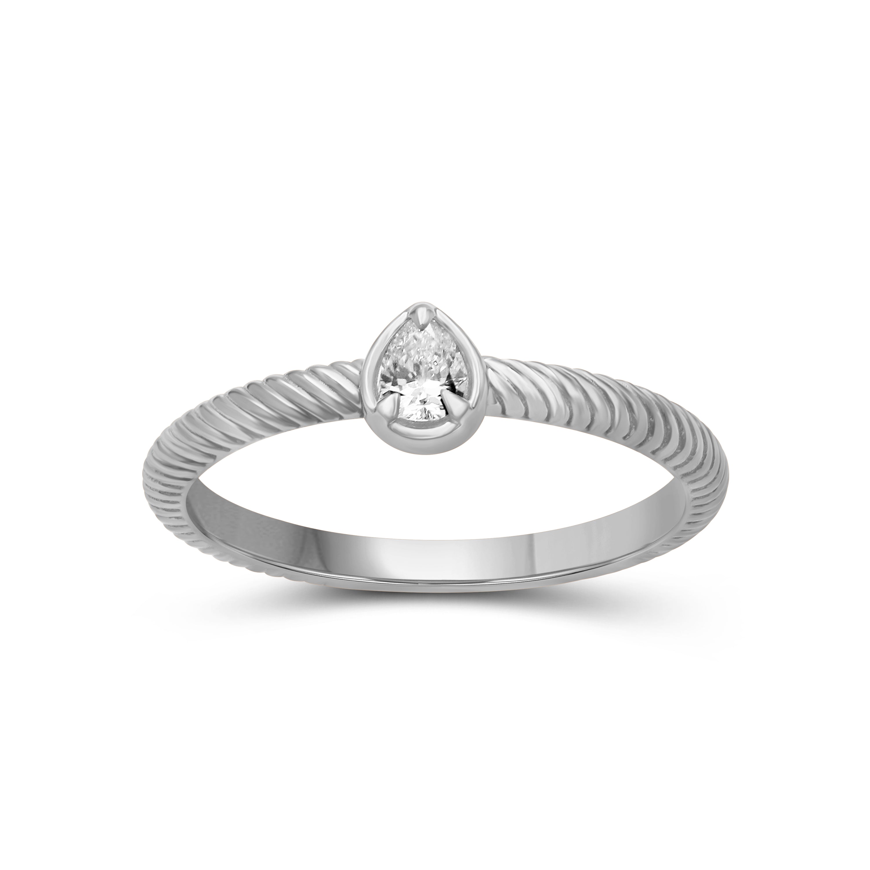 1/5 Carat T.W. Pear-cut Lab Grown Diamond (F/VS+) 14K Gold Ring