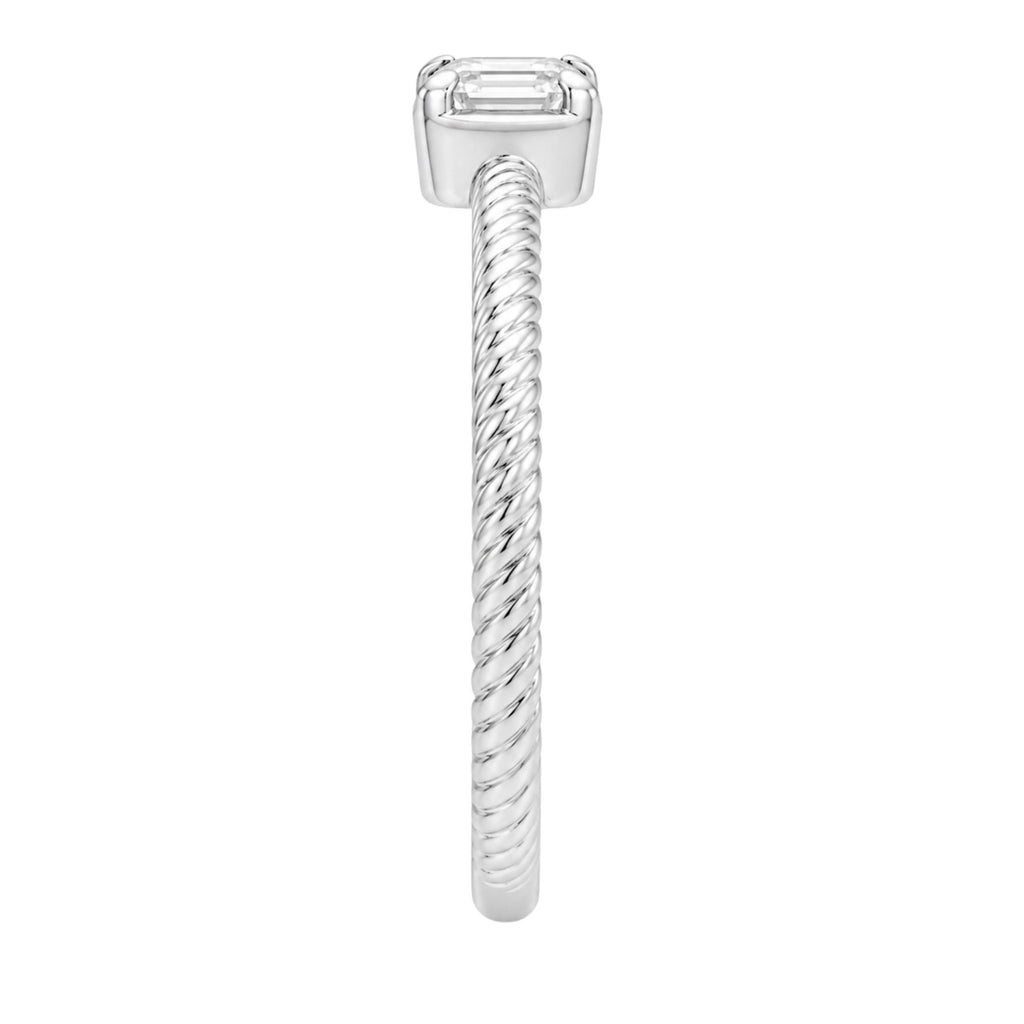 0.20 Carat T.W. Emerald-cut Lab Grown Diamond (F/VS+) 14K Gold Ring