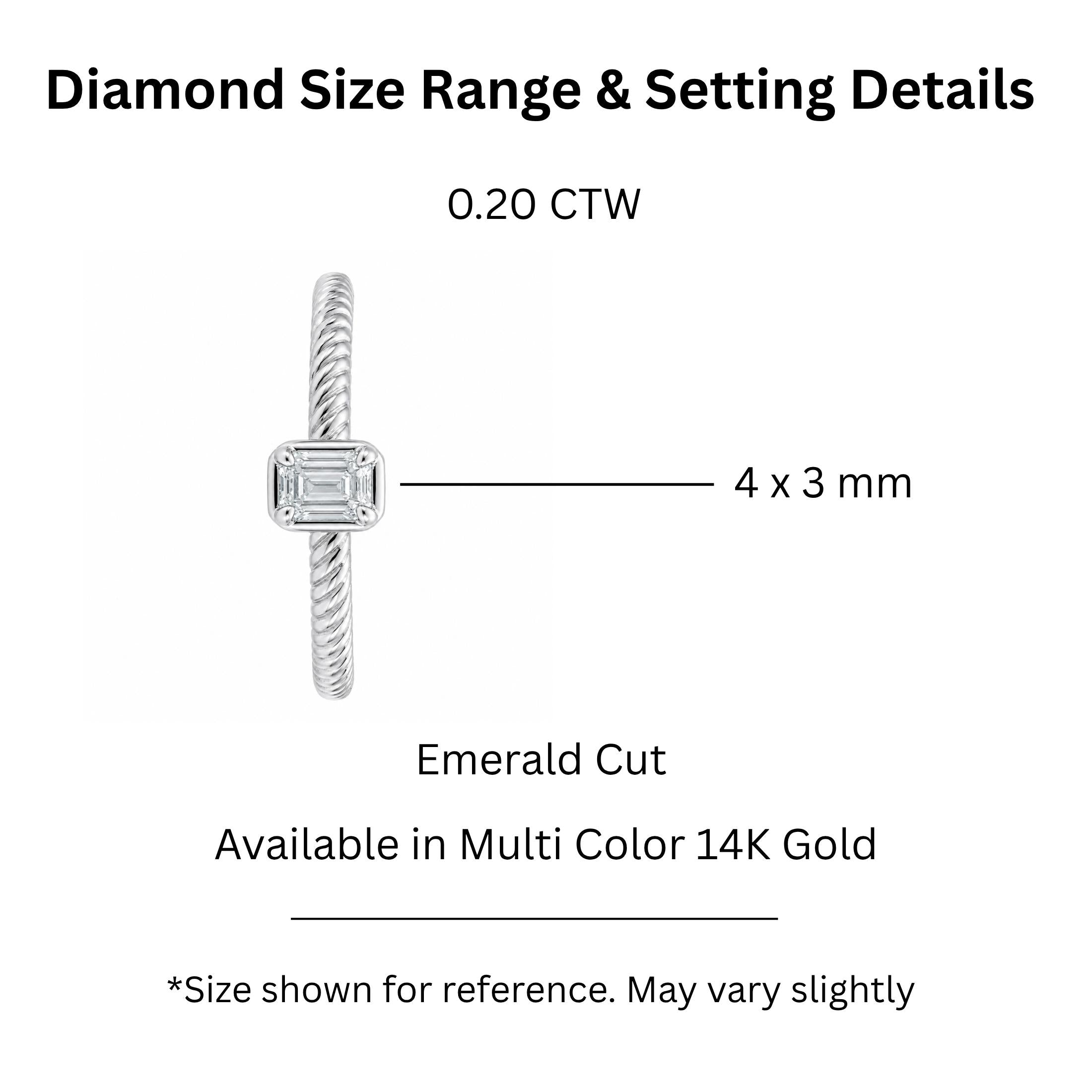 0.20 Carat T.W. Emerald-cut Lab Grown Diamond (F/VS+) 14K Gold Ring