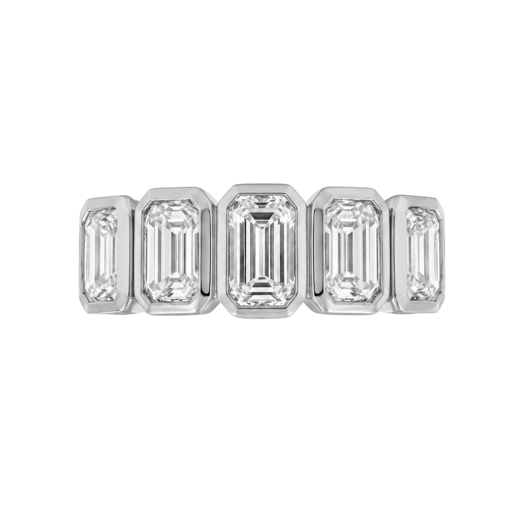 Diamonair 5 Stone Bezel Ring set - Lab Grown Diamond 14K Gold 5 Stone Bezel Ring