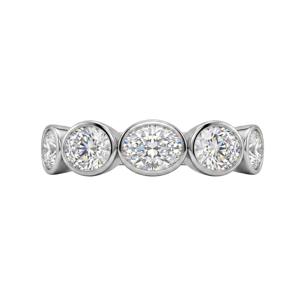 Diamonair 5 Stone Bezel Ring set - Lab Grown Diamond 14K Gold 5 Stone Bezel Ring