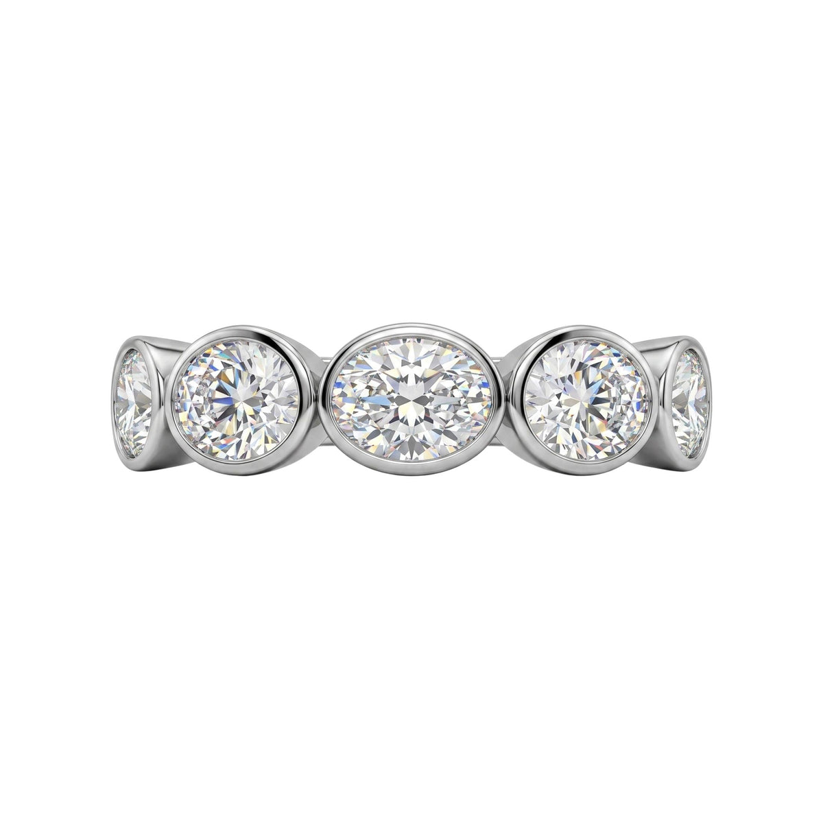 Diamonair 5 Stone Bezel Ring set - Lab Grown Diamond 14K Gold 5 Stone Bezel Ring
