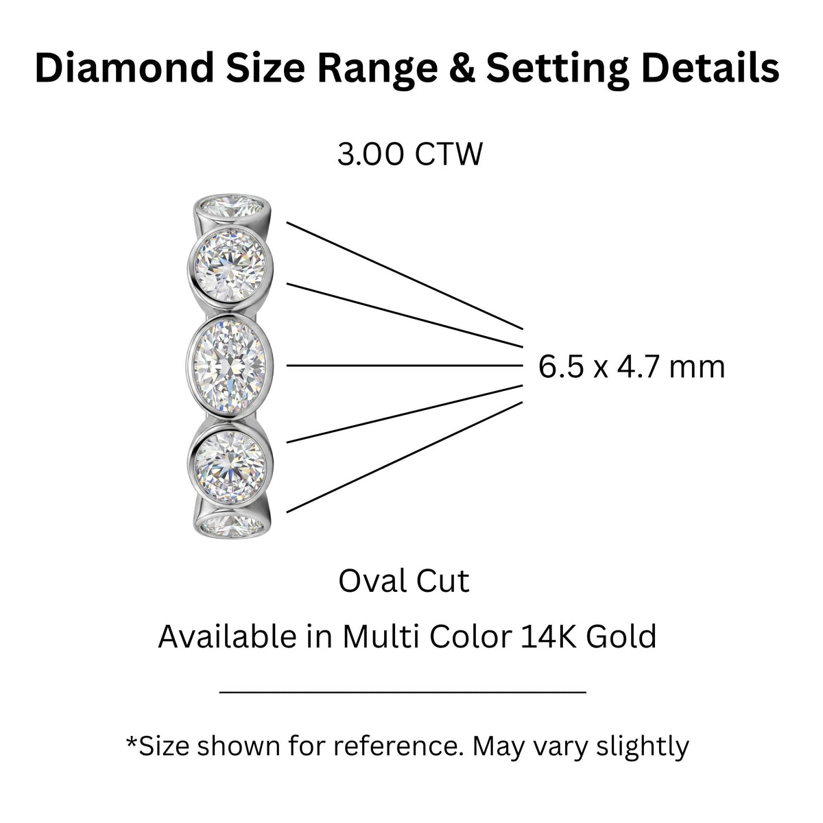 Diamonair 5 Stone Bezel Ring set - Lab Grown Diamond 14K Gold 5 Stone Bezel Ring