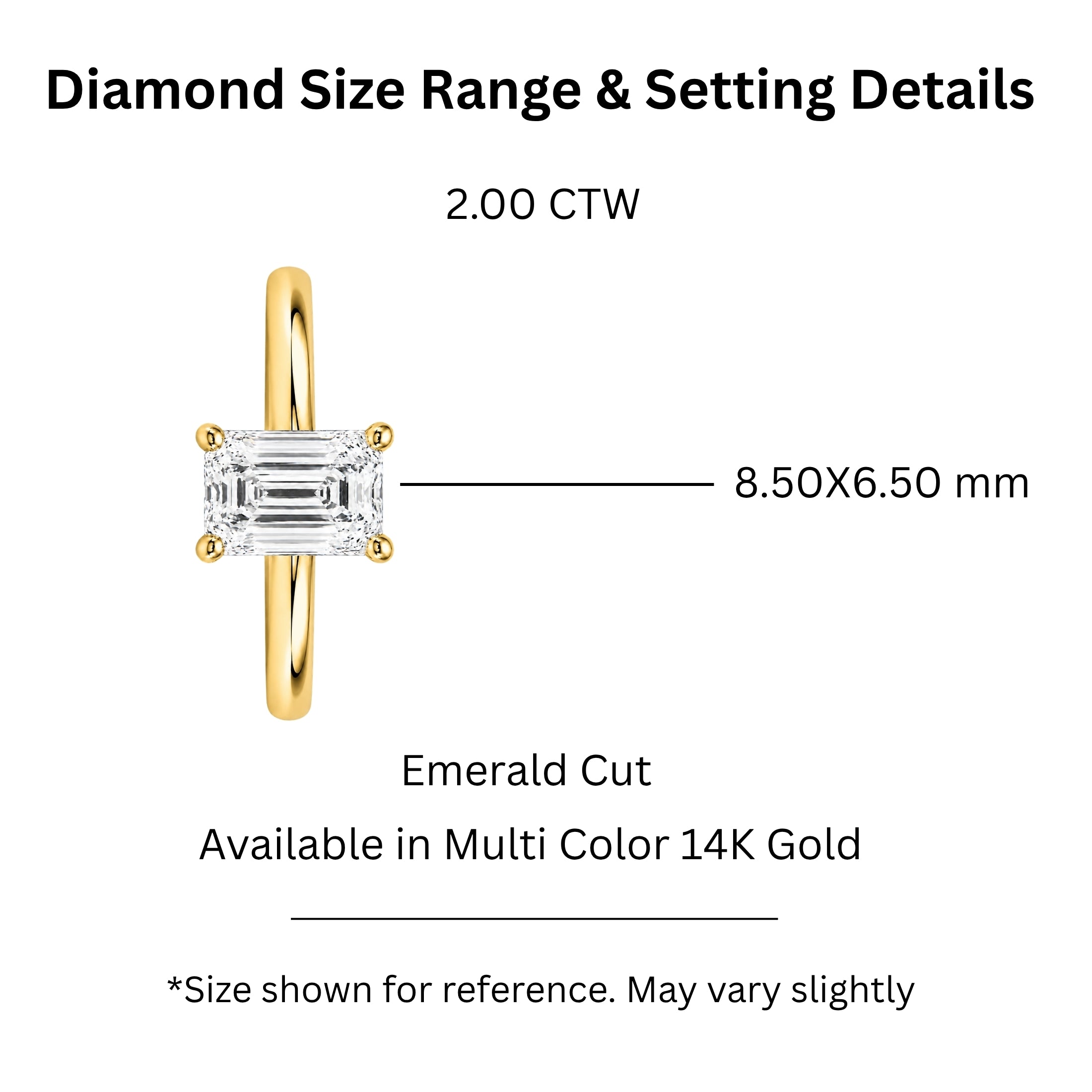 1.00-6.00 Carat T.W. Emerald-cut IGI Certified Lab Grown Diamond (F/VS+) 14K Gold Solitaire Ring
