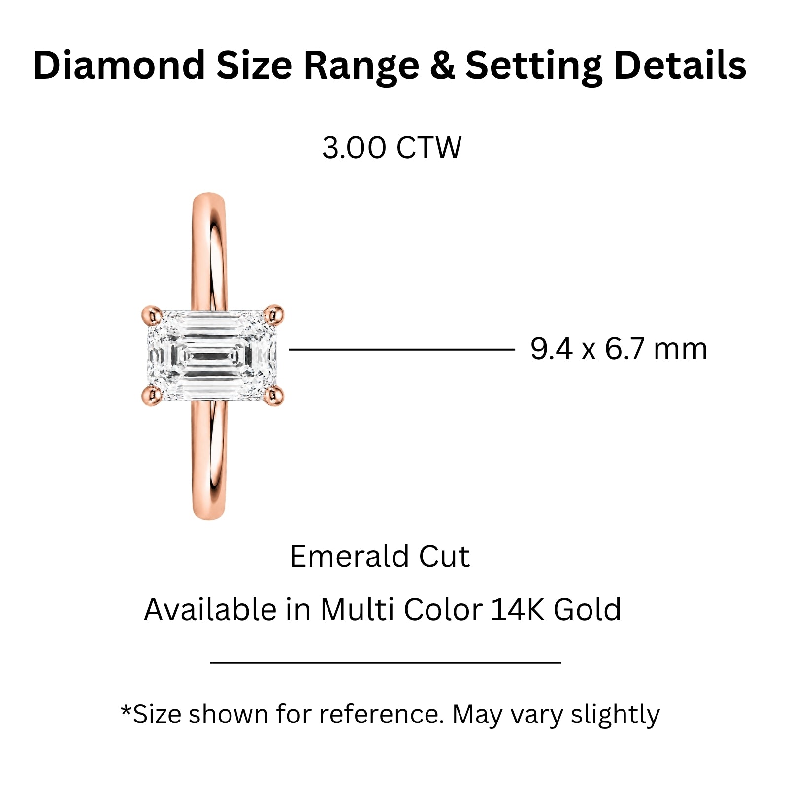 1.00-6.00 Carat T.W. Emerald-cut IGI Certified Lab Grown Diamond (F/VS+) 14K Gold Solitaire Ring