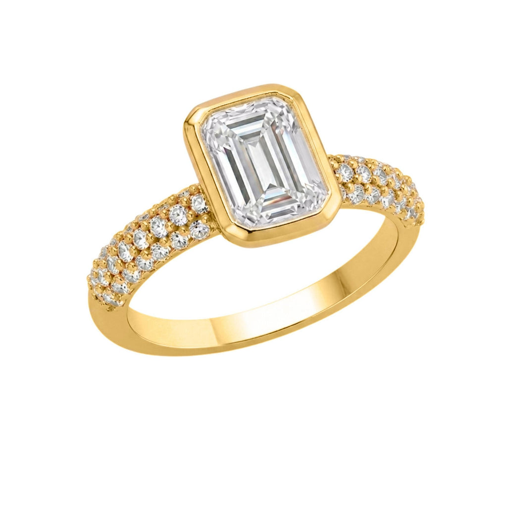 Diamonair Solitaire Band Ring Set - Lab Grown Diamond 14K Gold Solitaire Band Ring
