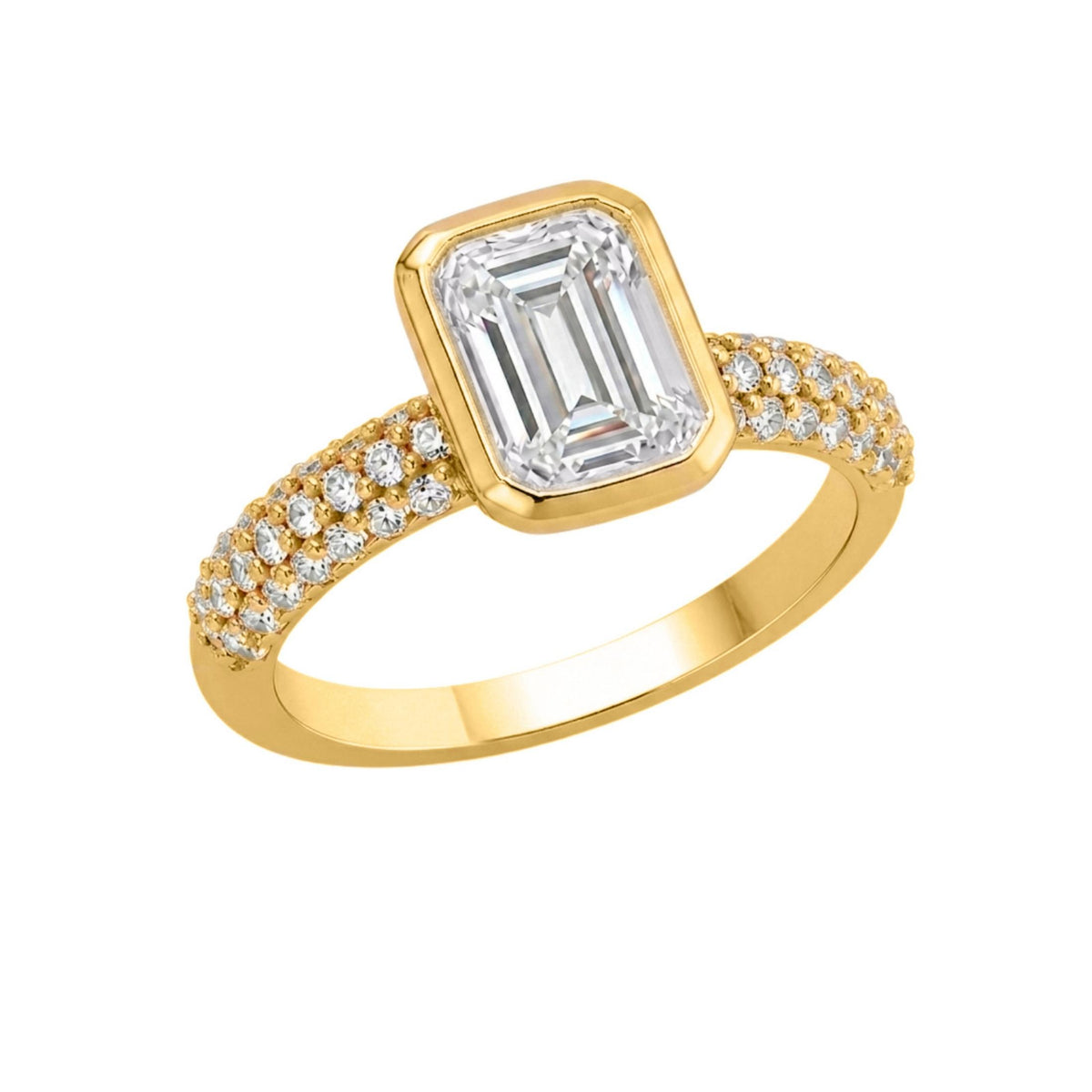 Diamonair Solitaire Band Ring Set - Lab Grown Diamond 14K Gold Solitaire Band Ring