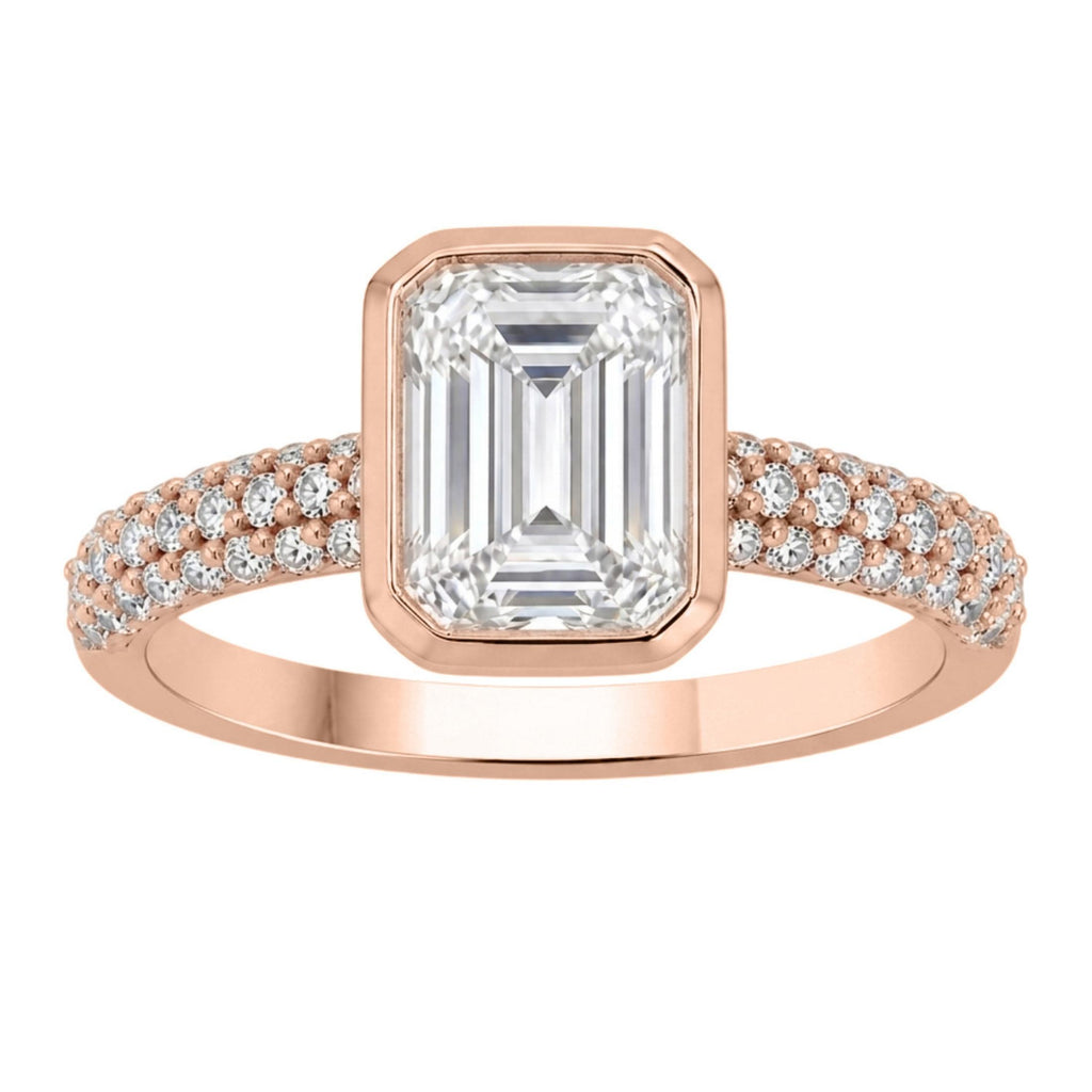 Diamonair Solitaire Band Ring Set - Lab Grown Diamond 14K Gold Solitaire Band Ring