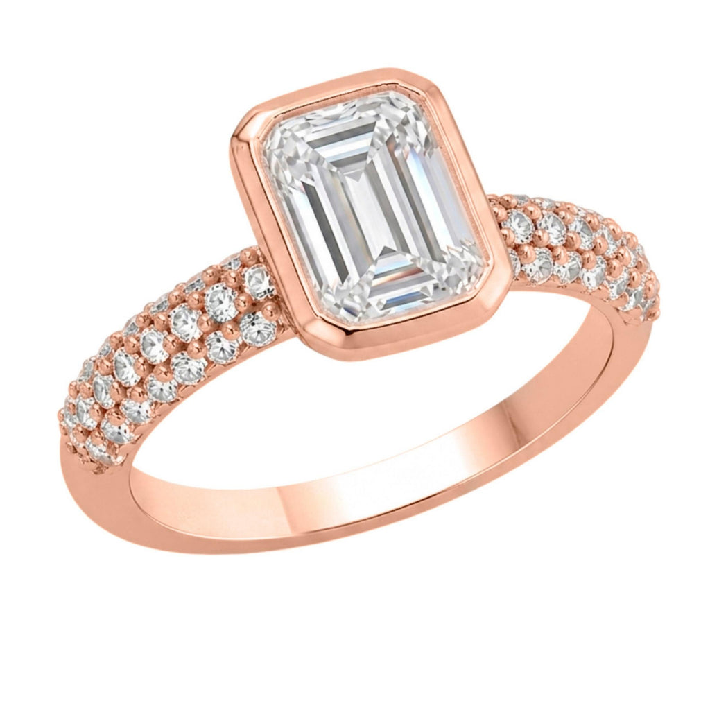 Diamonair Solitaire Band Ring Set - Lab Grown Diamond 14K Gold Solitaire Band Ring