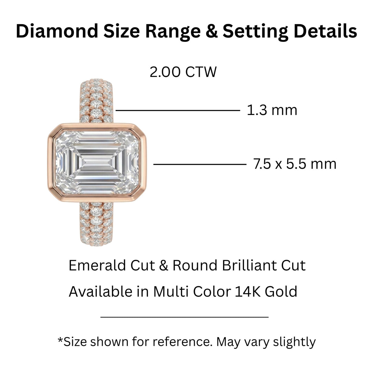 Diamonair Solitaire Band Ring Set - Lab Grown Diamond 14K Gold Solitaire Band Ring
