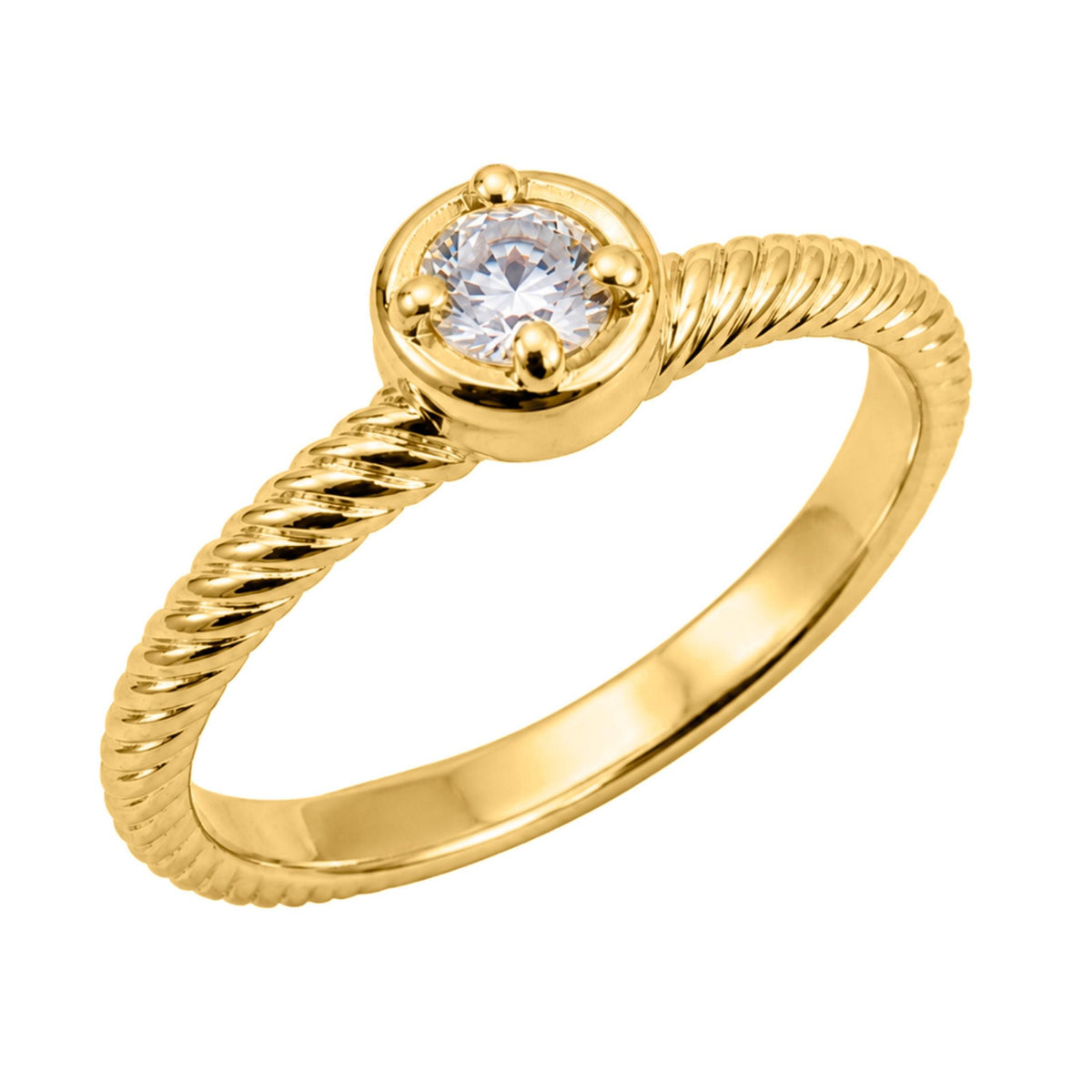 1/6 Carat T.W. Round-cut Lab Grown Diamond (F/VS+) 14K Gold Ring