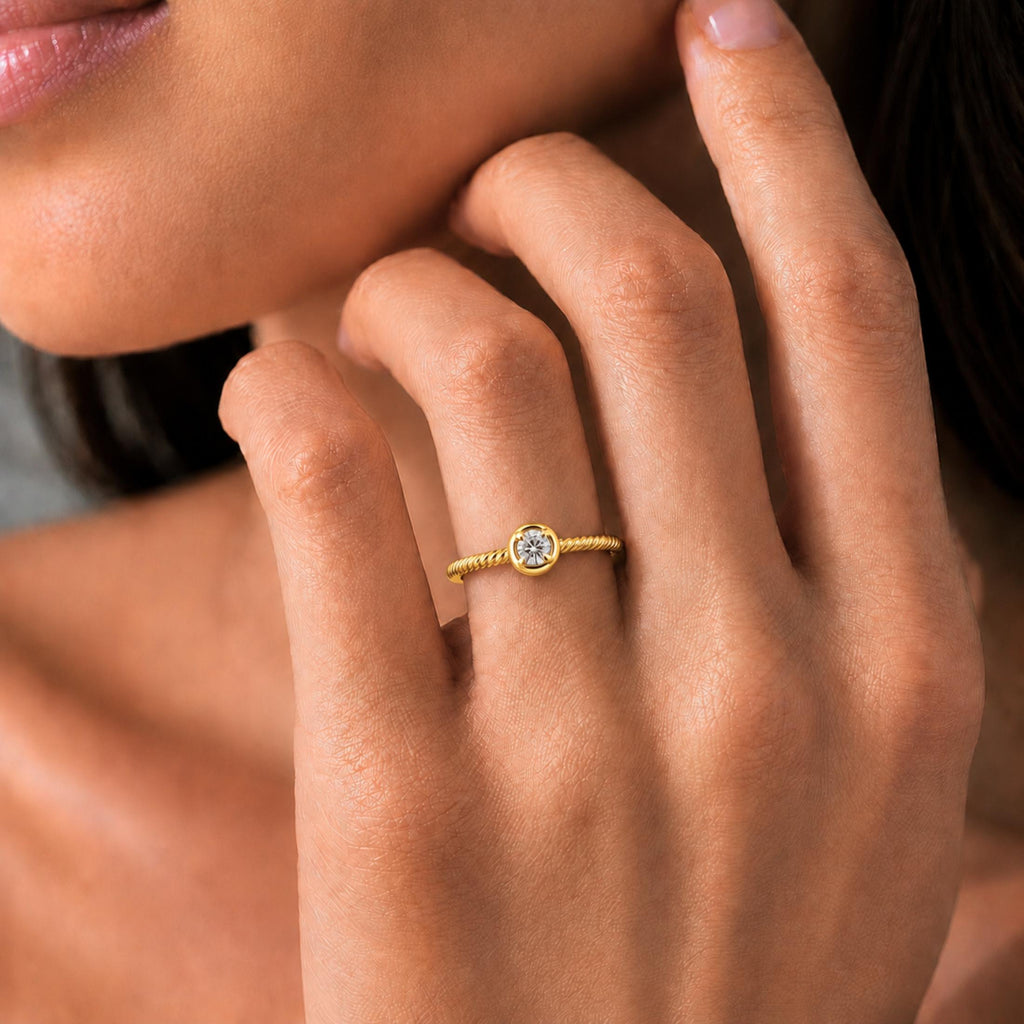 1/6 Carat T.W. Round-cut Lab Grown Diamond (F/VS+) 14K Gold Ring