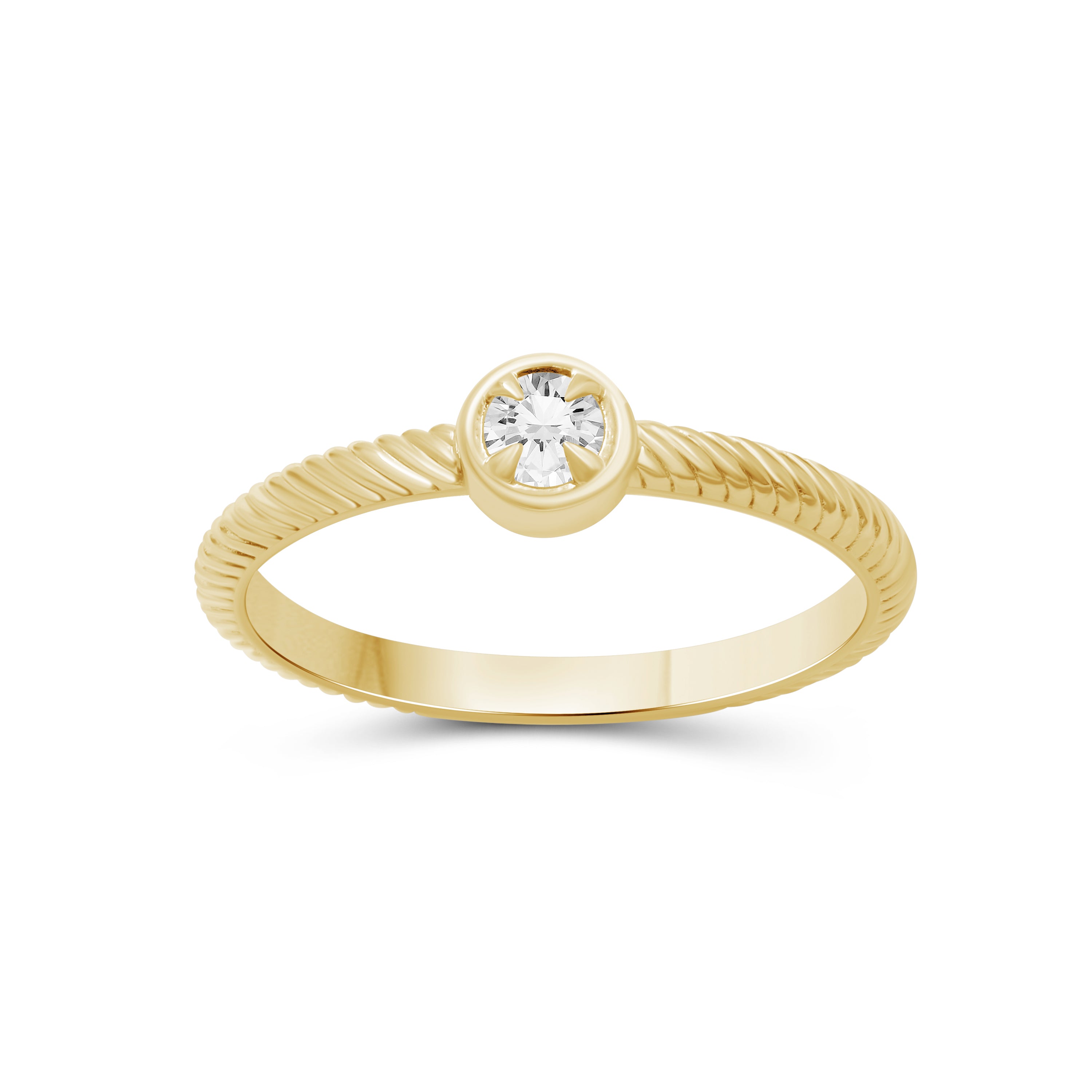 1/6 Carat T.W. Round-cut Lab Grown Diamond (F/VS+) 14K Gold Ring