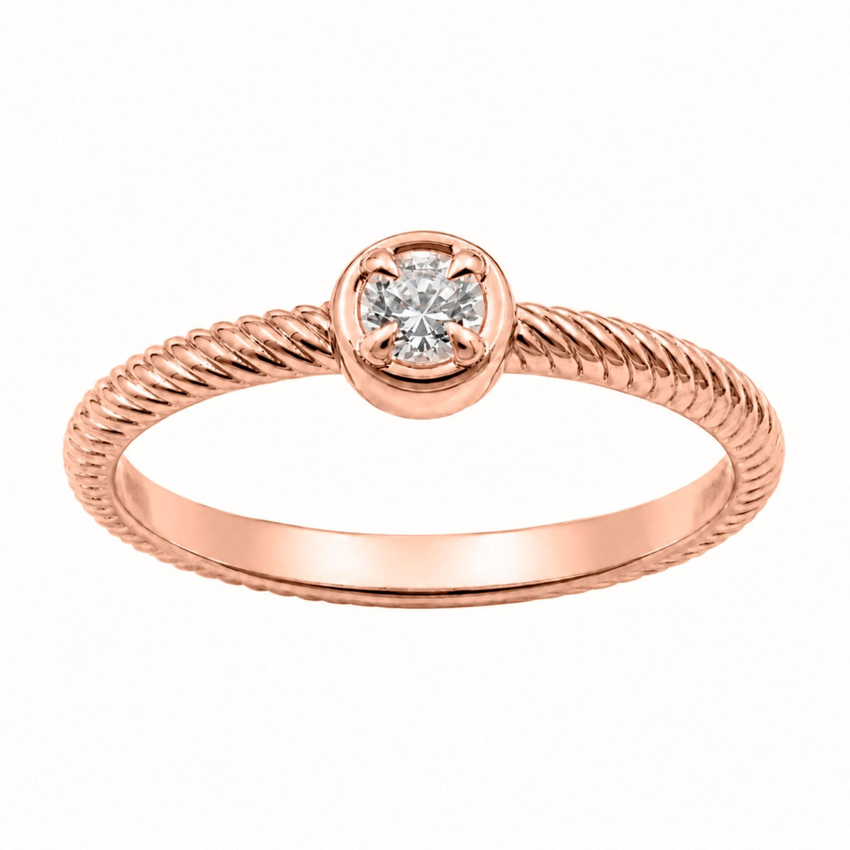0.15 ctw Round Bezel Engagement Ring