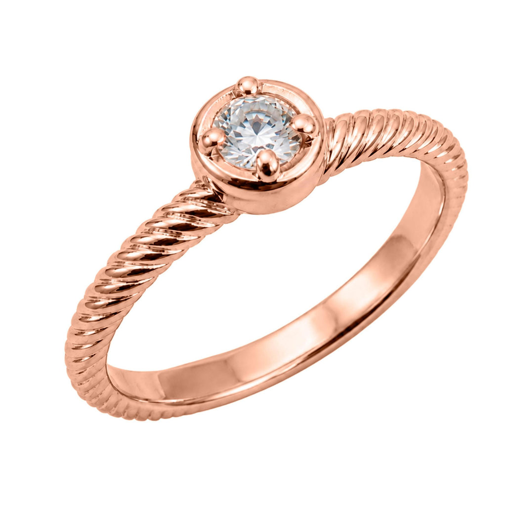 1/6 Carat T.W. Round-cut Lab Grown Diamond (F/VS+) 14K Gold Ring