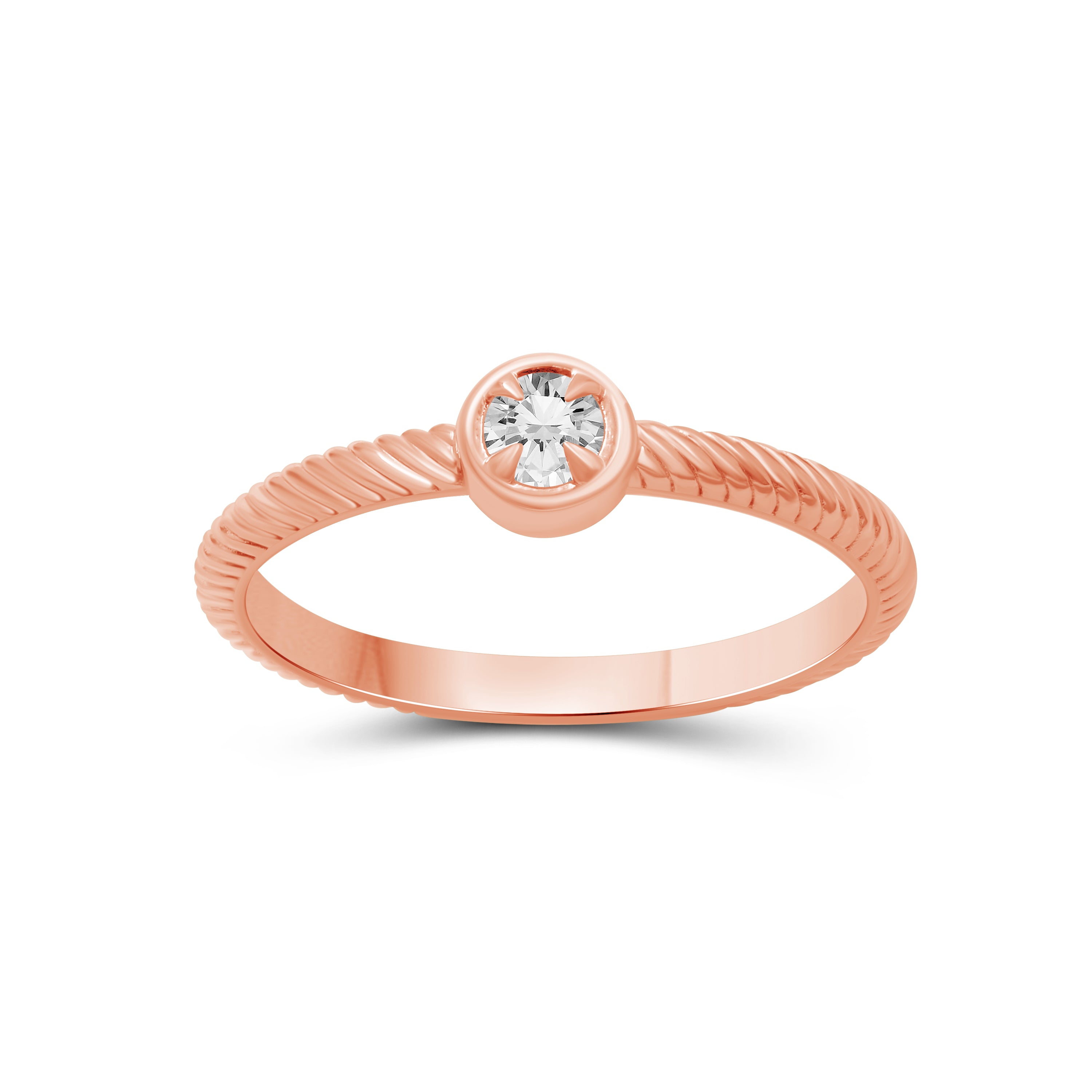 1/6 Carat T.W. Round-cut Lab Grown Diamond (F/VS+) 14K Gold Ring