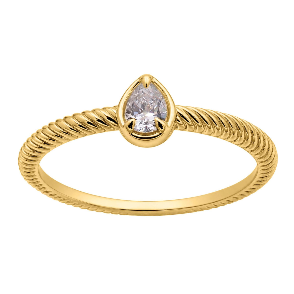 0.2 ctw Pear Bezel Engagement Ring