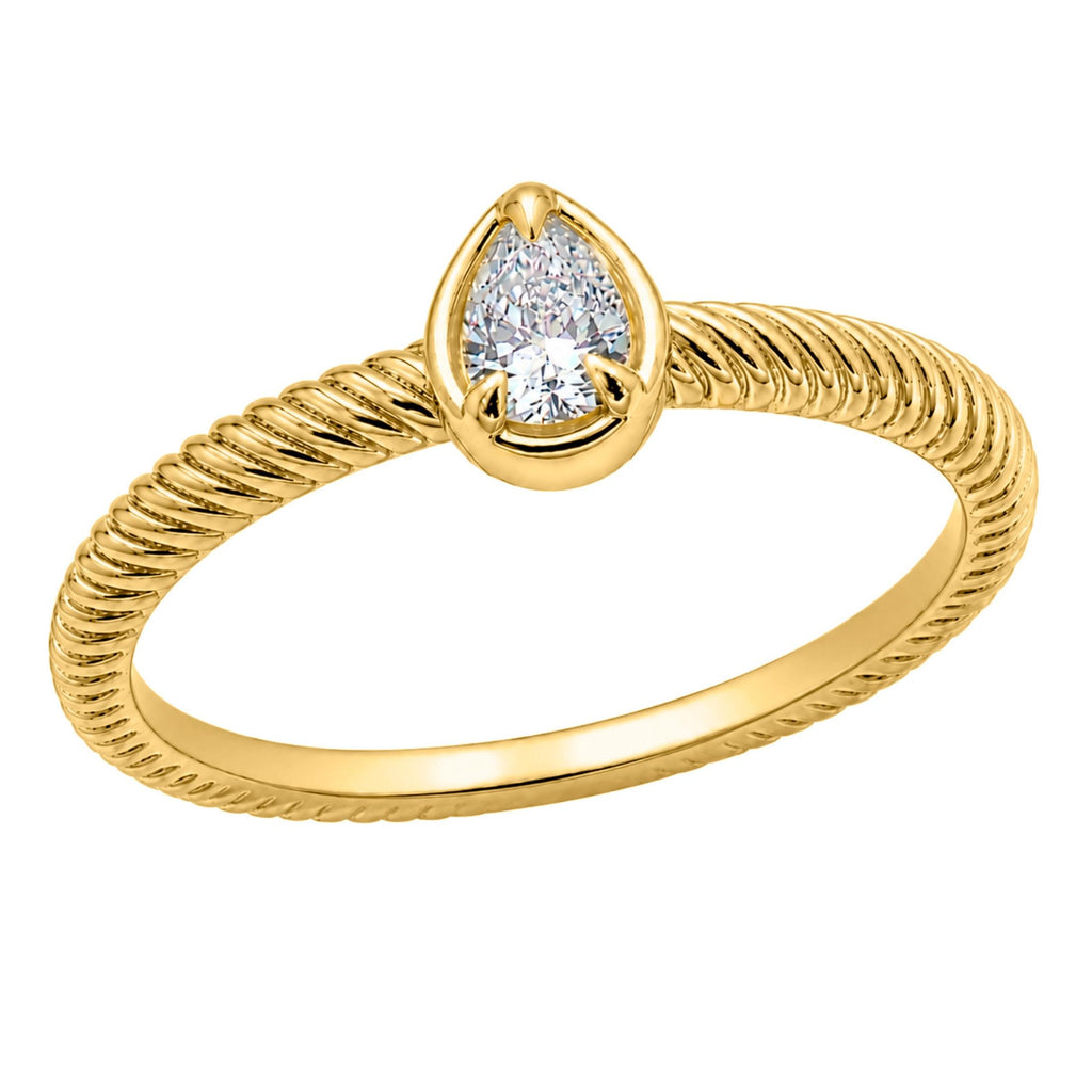 0.20 Carat T.W. Pear-cut Lab Grown Diamond (F/VS+) 14K Gold Ring