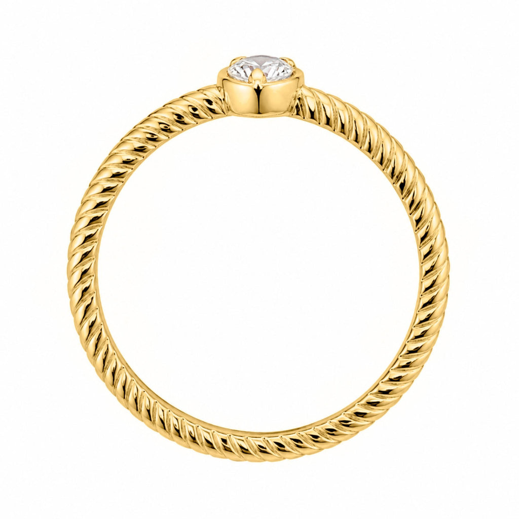 0.20 Carat T.W. Pear-cut Lab Grown Diamond (F/VS+) 14K Gold Ring