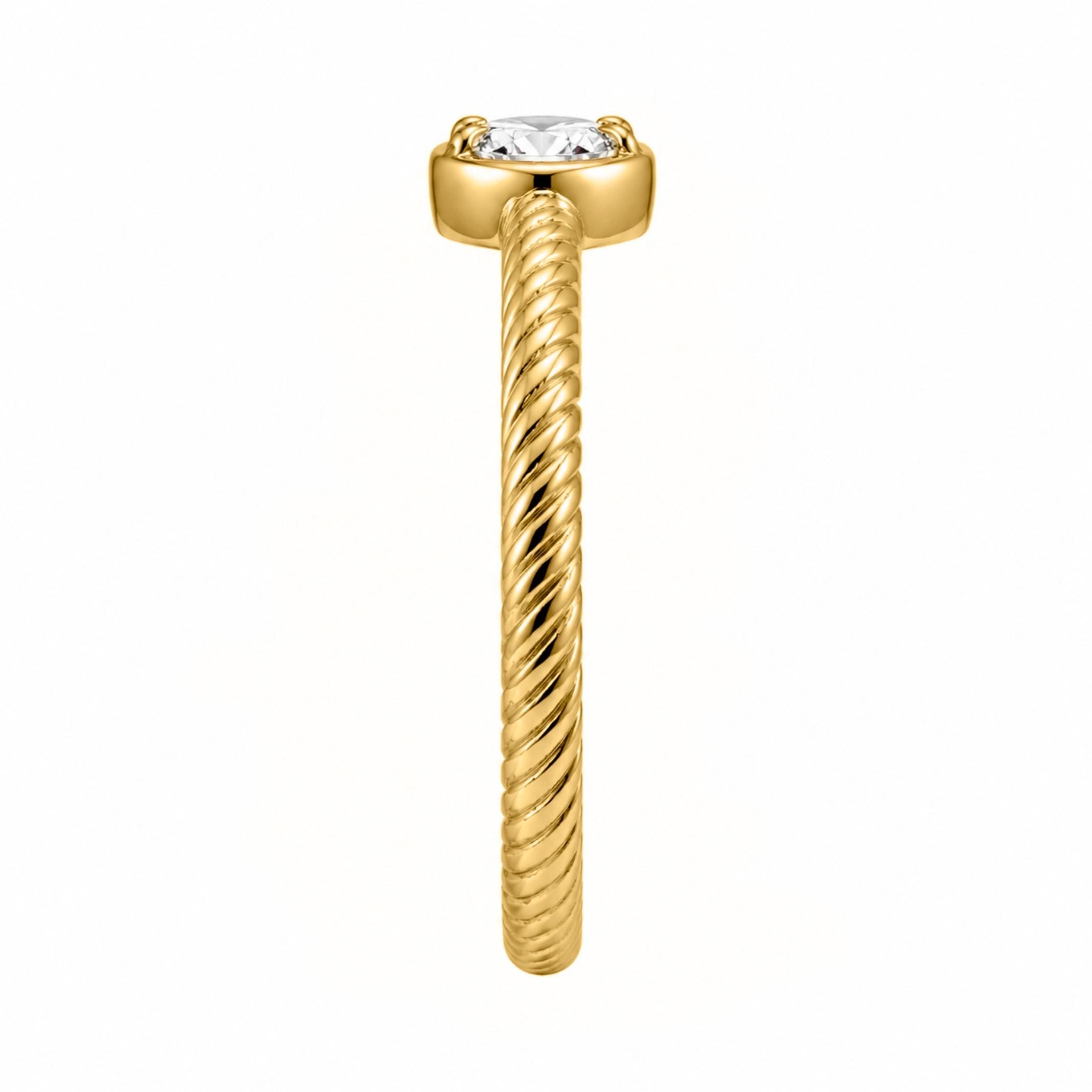 0.20 Carat T.W. Pear-cut Lab Grown Diamond (F/VS+) 14K Gold Ring