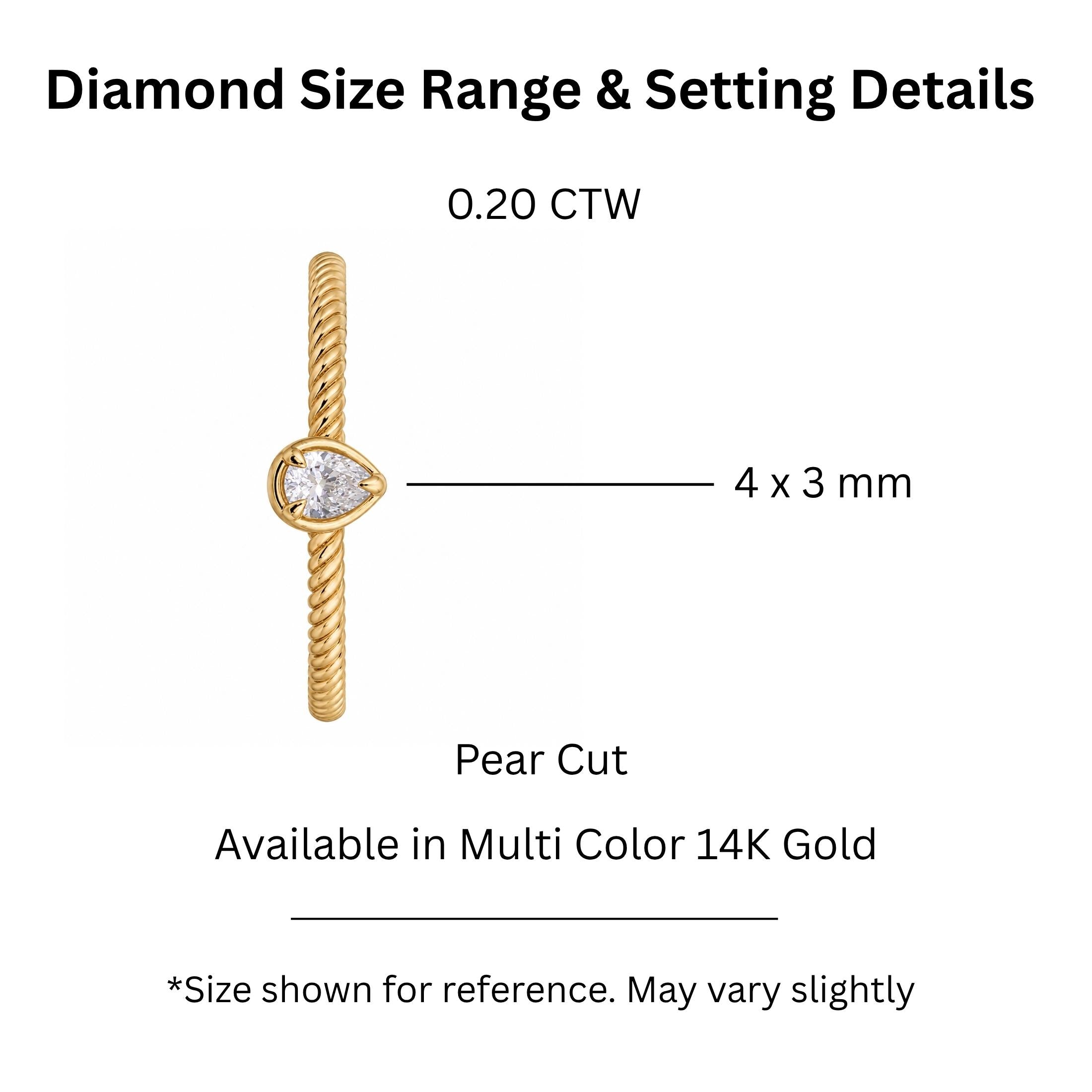 0.20 Carat T.W. Pear-cut Lab Grown Diamond (F/VS+) 14K Gold Ring