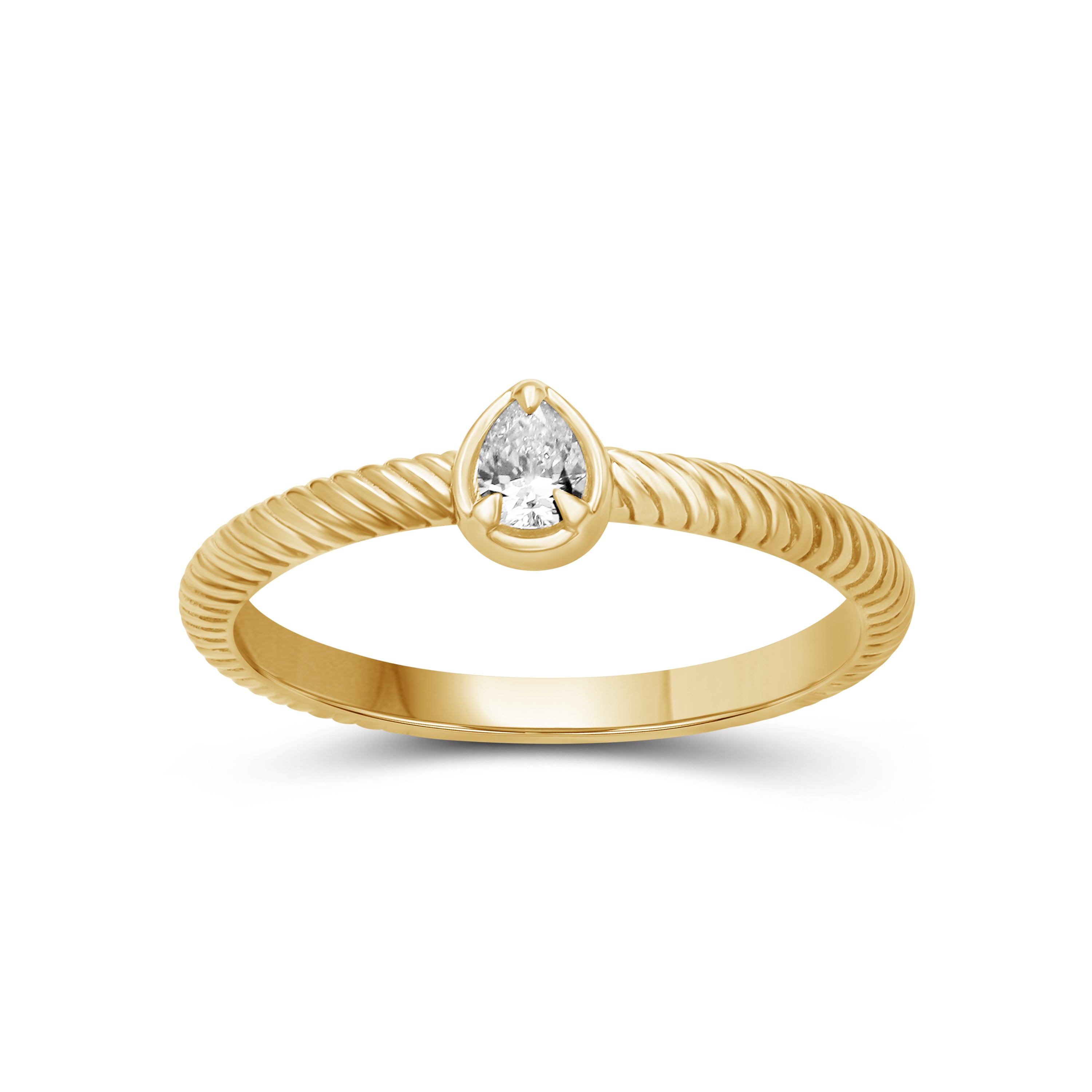 1/5 Carat T.W. Pear-cut Lab Grown Diamond (F/VS+) 14K Gold Ring