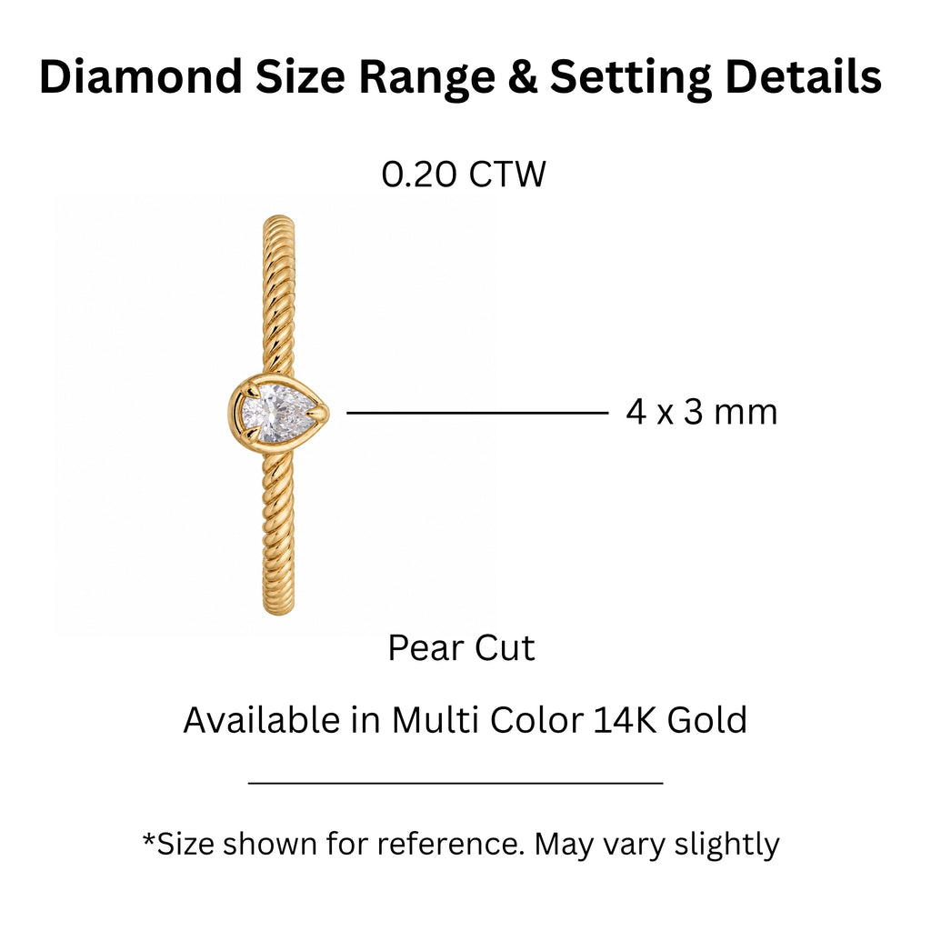0.2 ctw Pear Bezel Engagement Ring