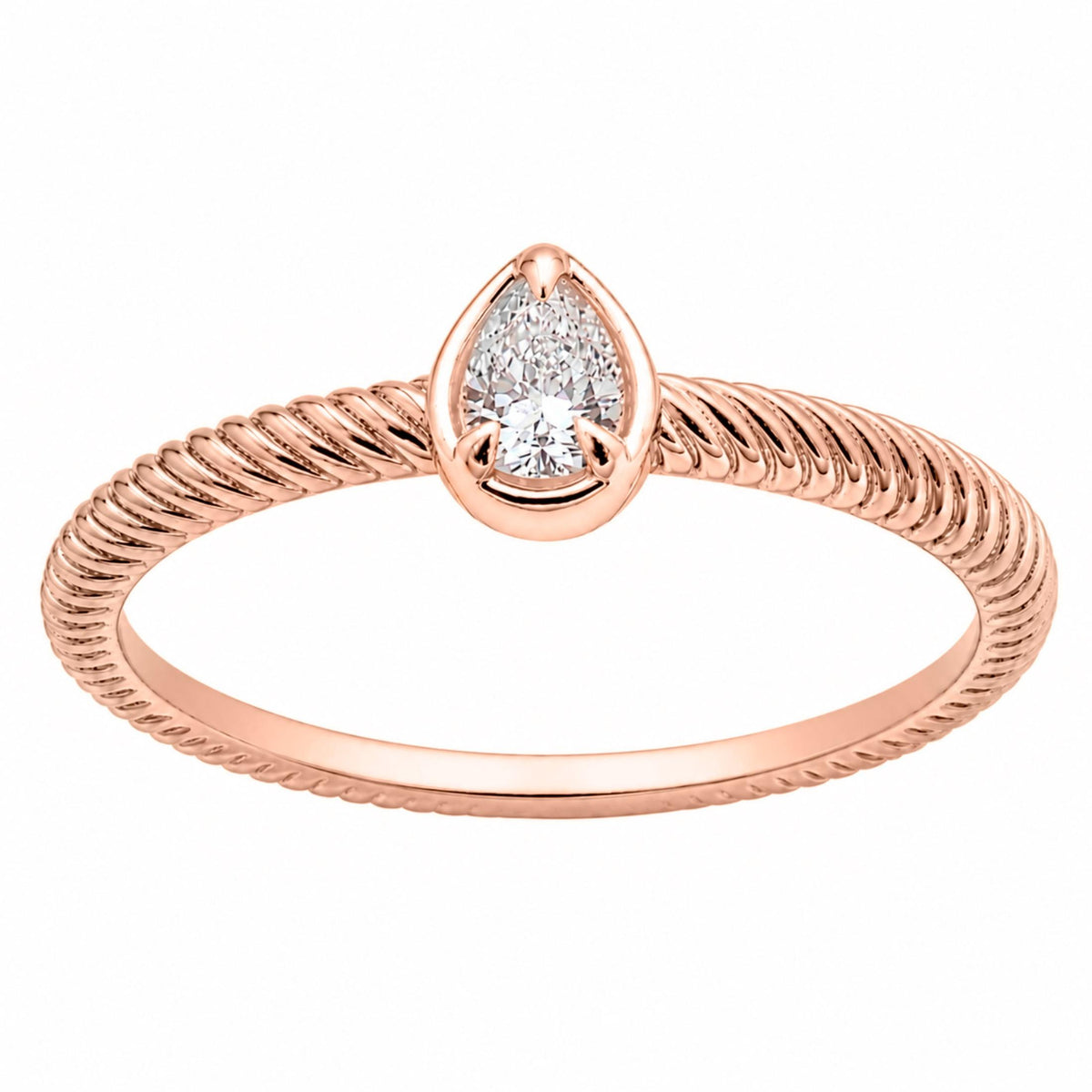 0.2 ctw Pear Bezel Engagement Ring