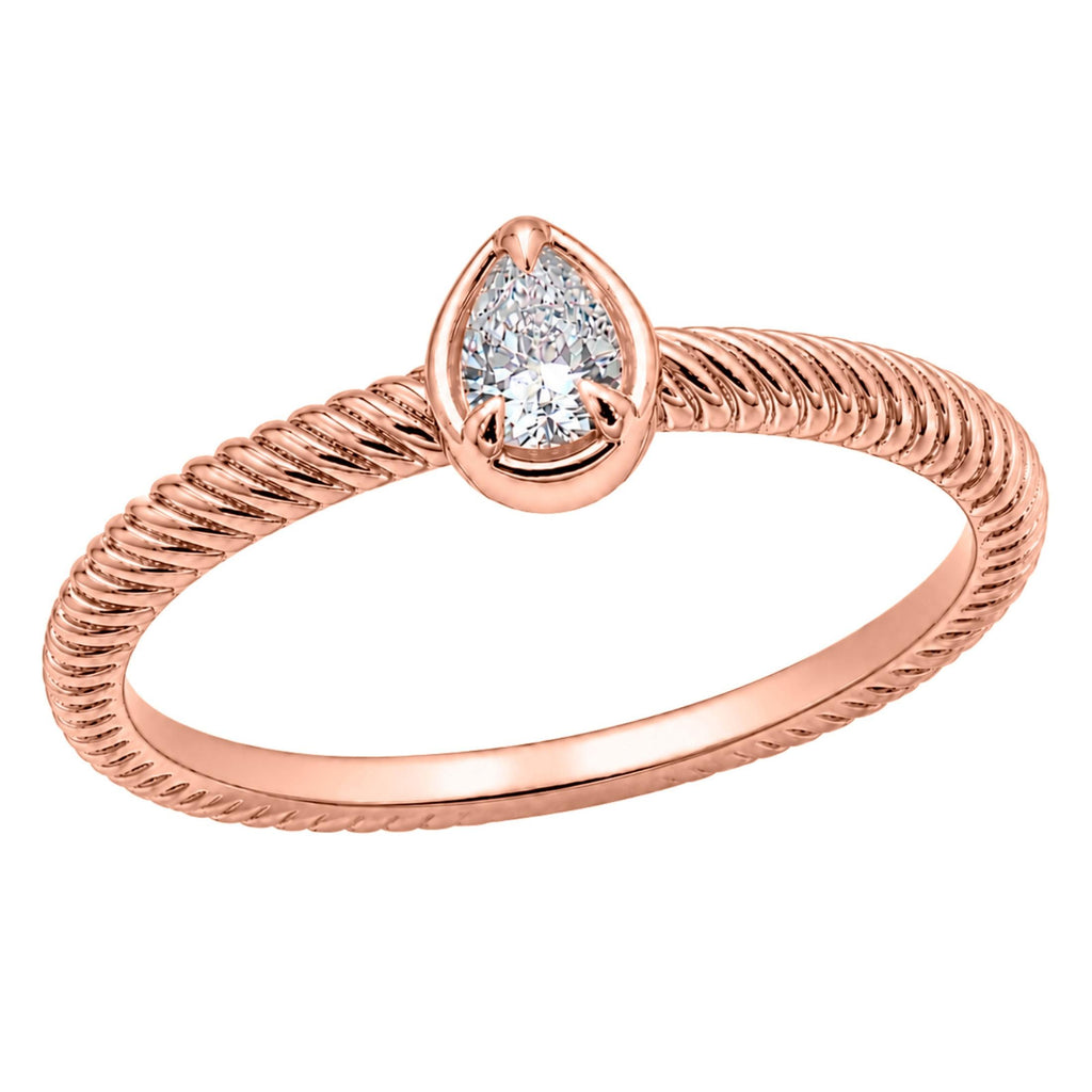 0.20 Carat T.W. Pear-cut Lab Grown Diamond (F/VS+) 14K Gold Ring