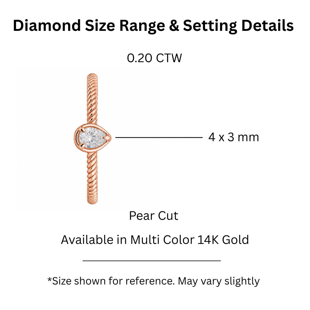 0.20 Carat T.W. Pear-cut Lab Grown Diamond (F/VS+) 14K Gold Ring