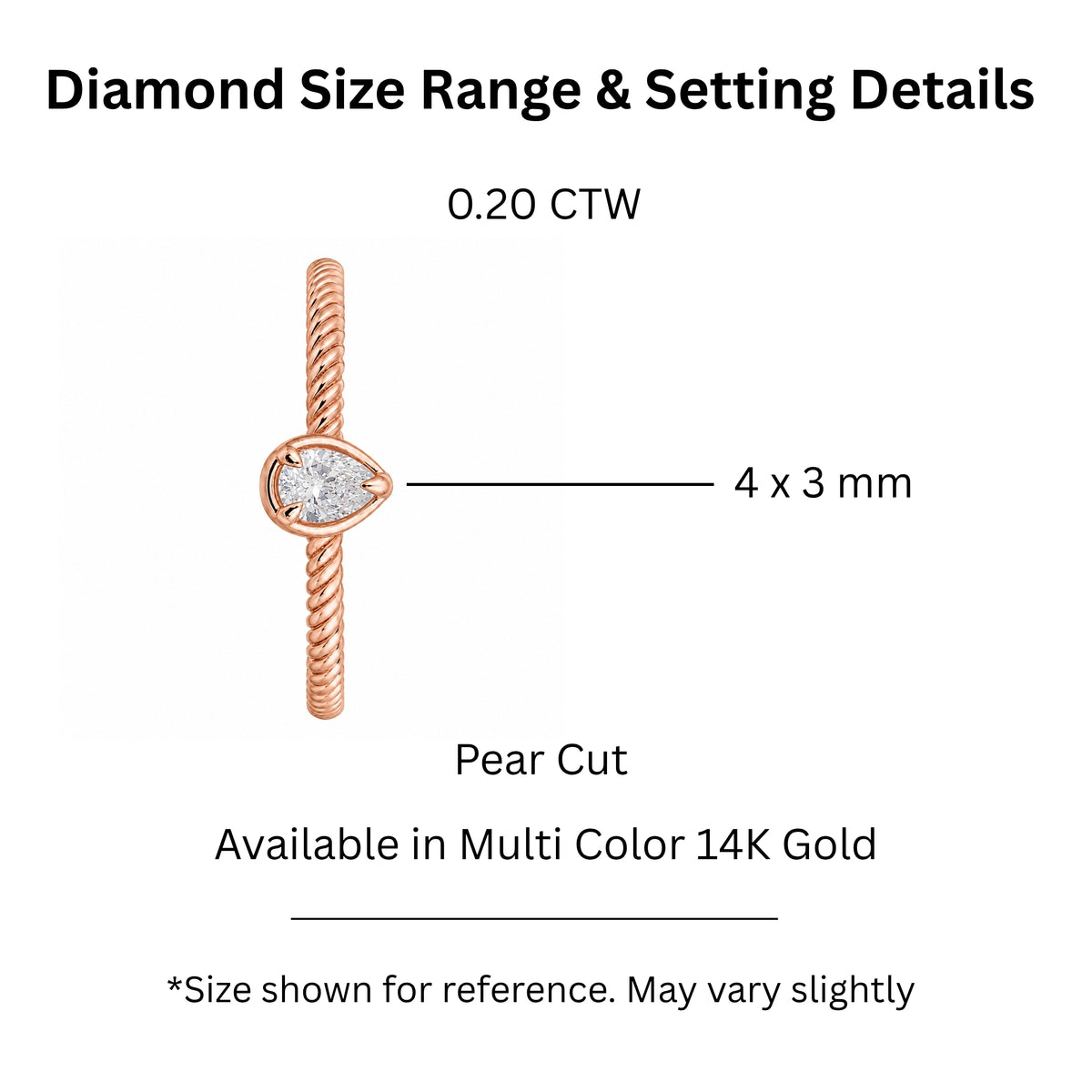 0.2 ctw Pear Bezel Engagement Ring
