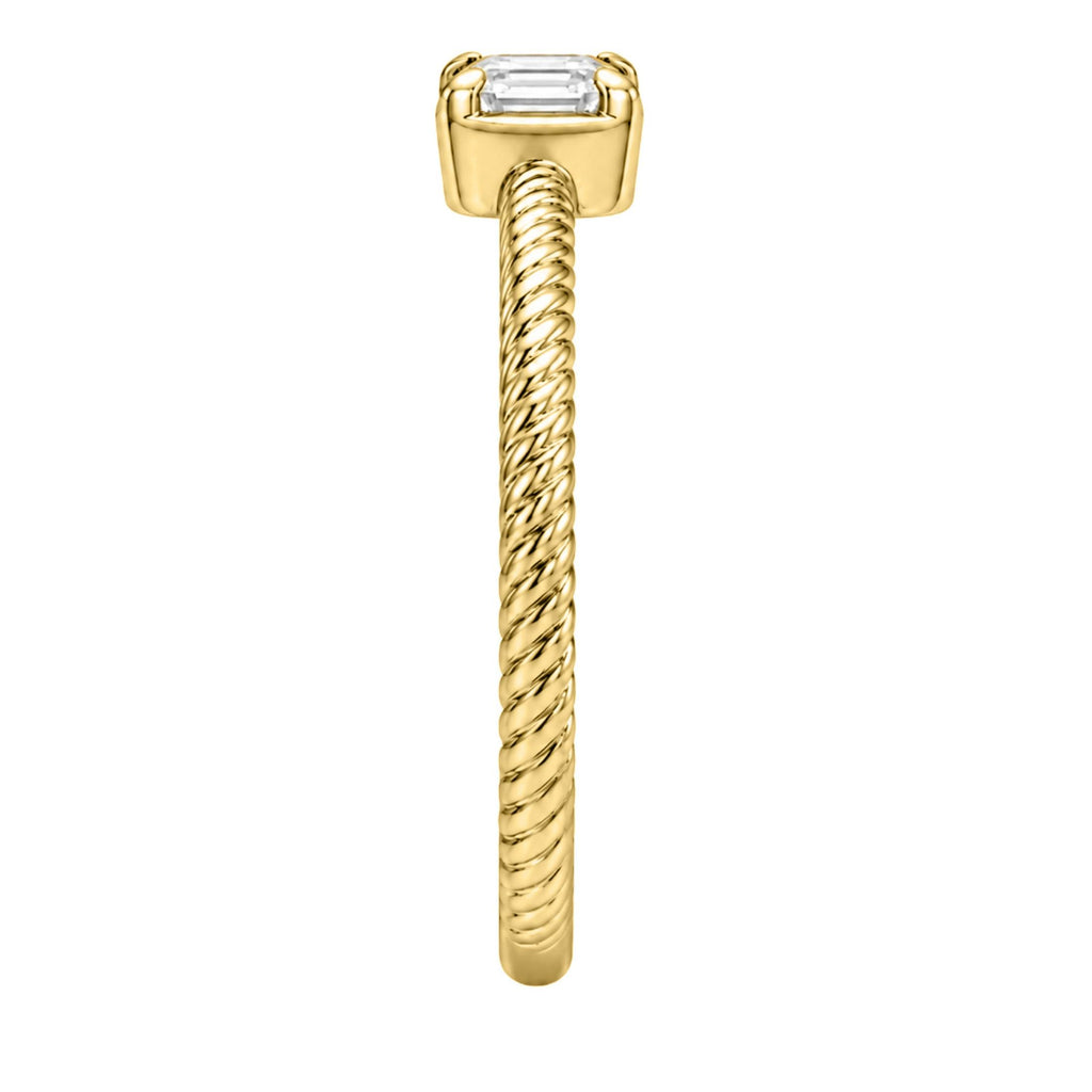 0.20 Carat T.W. Emerald-cut Lab Grown Diamond (F/VS+) 14K Gold Ring