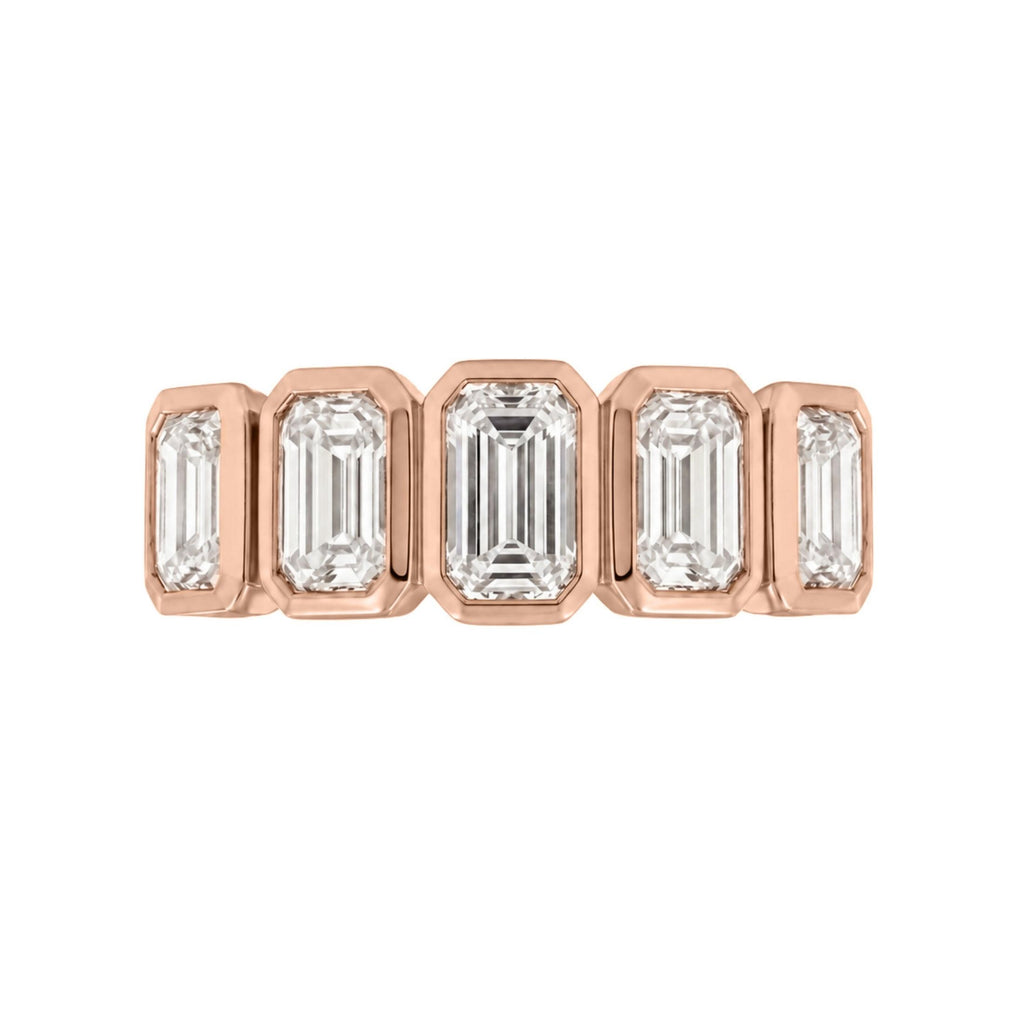 Diamonair 5 Stone Bezel Ring set - Lab Grown Diamond 14K Gold 5 Stone Bezel Ring