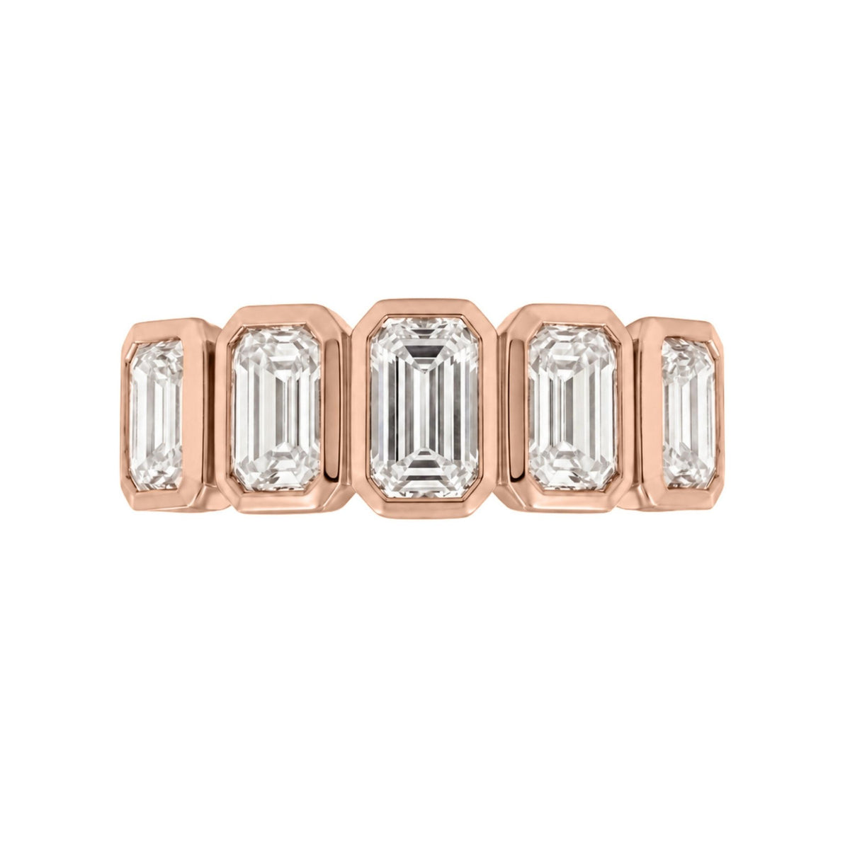 Diamonair 5 Stone Bezel Ring set - Lab Grown Diamond 14K Gold 5 Stone Bezel Ring