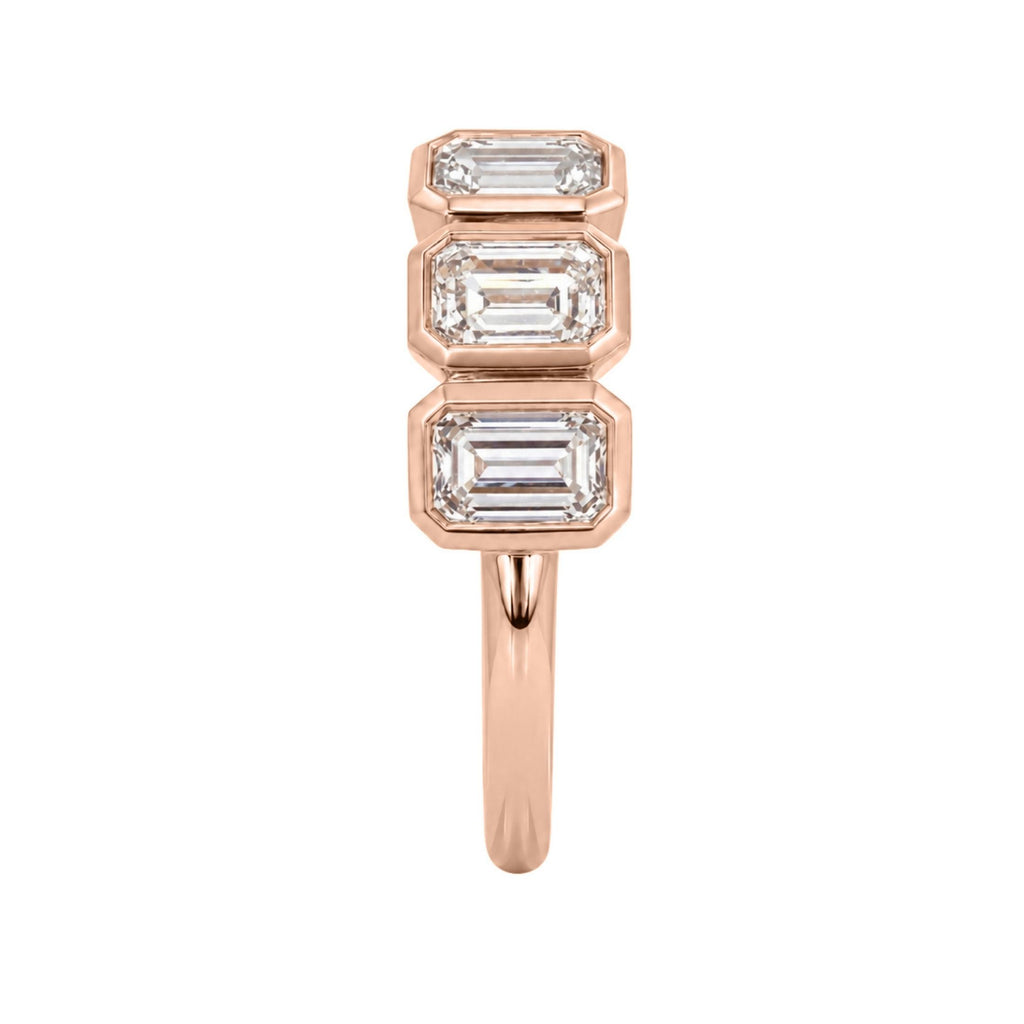 Diamonair 5 Stone Bezel Ring set - Lab Grown Diamond 14K Gold 5 Stone Bezel Ring