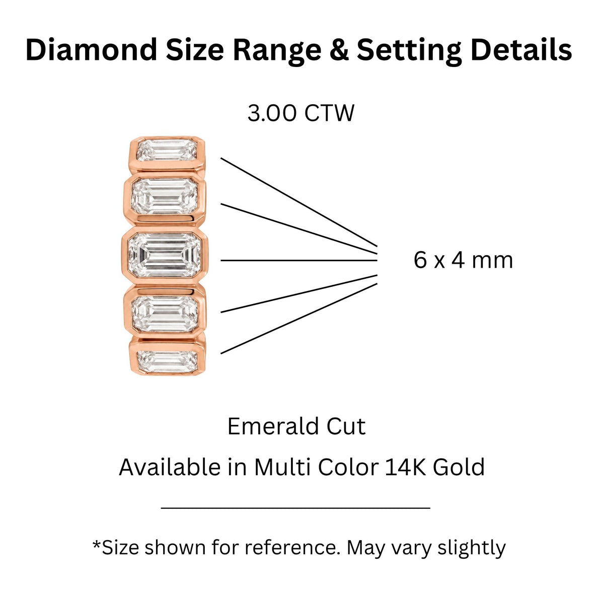 Diamonair 5 Stone Bezel Ring set - Lab Grown Diamond 14K Gold 5 Stone Bezel Ring