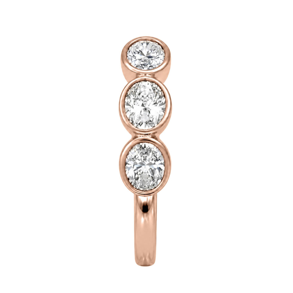 Diamonair 5 Stone Bezel Ring set - Lab Grown Diamond 14K Gold 5 Stone Bezel Ring