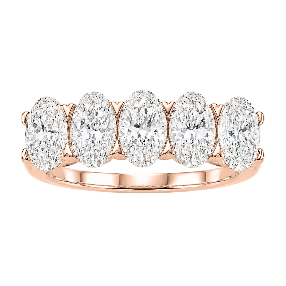 2.5-7 ctw Emerald/Oval Five-Stone Engagement Ring