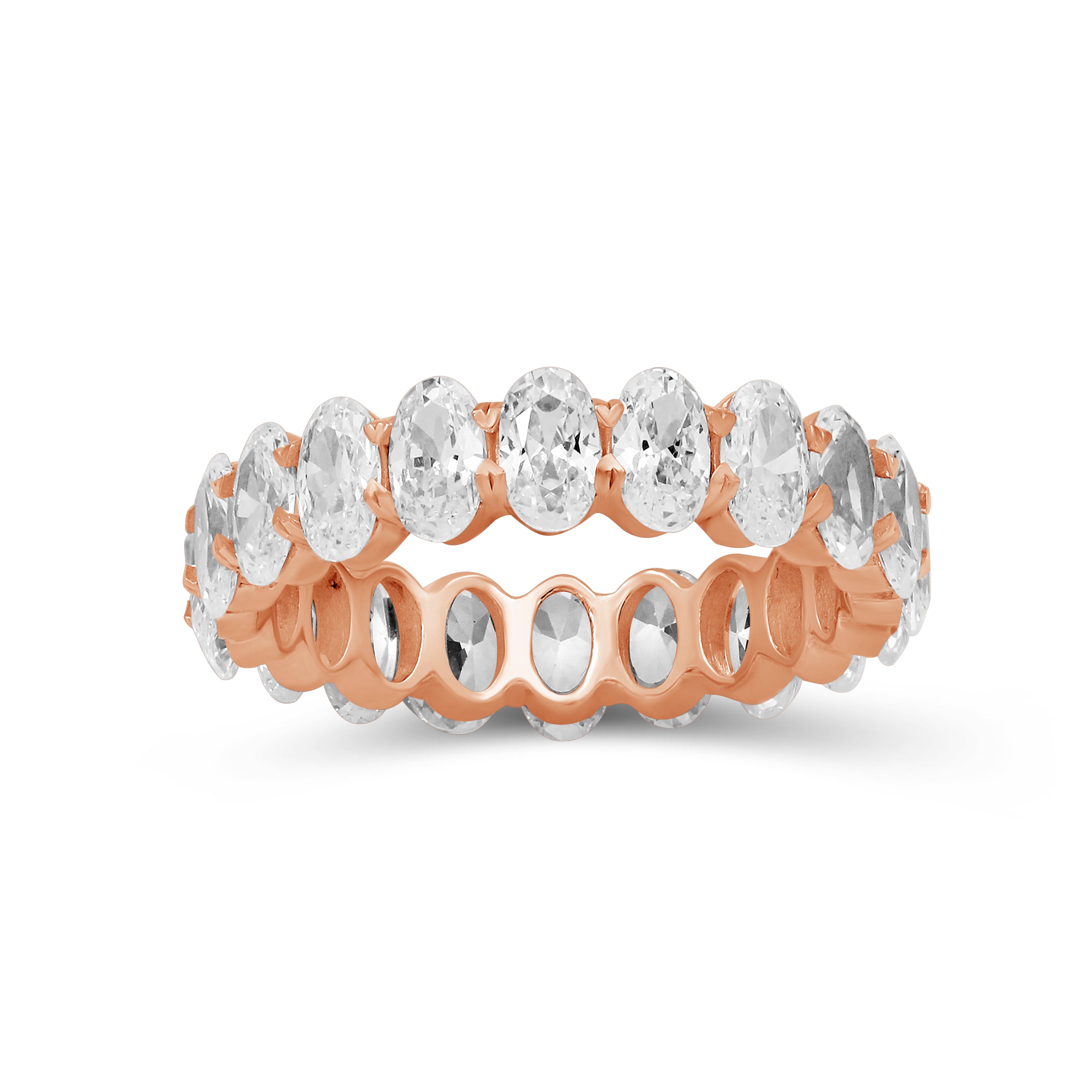 5.00 - 7.00 Carat T.W. Oval-cut Lab Grown Diamond (F/VS+) 14K Gold Eternity Band Ring