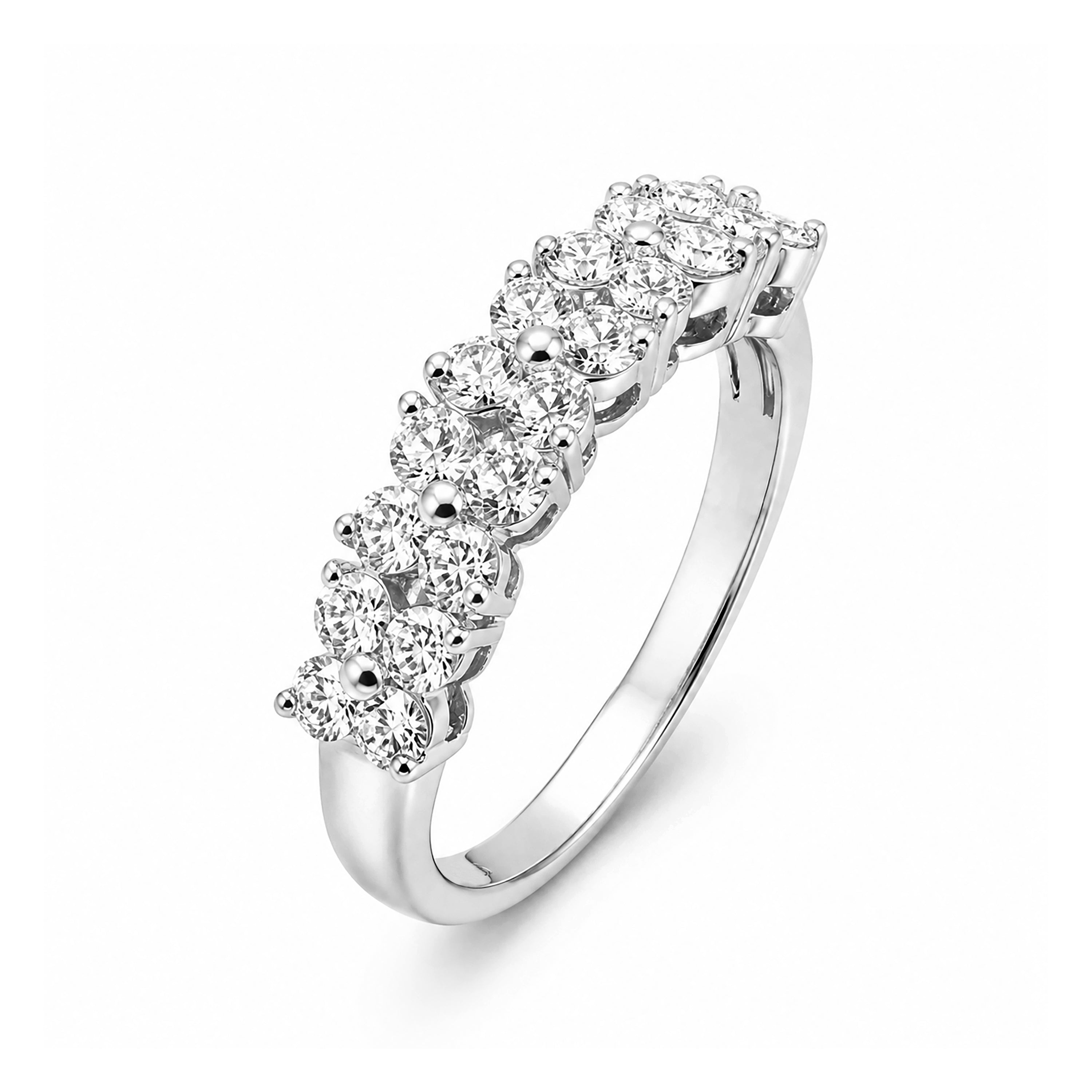 Diamonair Lab Grown Diamond (F/VS+) 1.00 carat Round cut Sterling Silver Ring - Sterling Silver