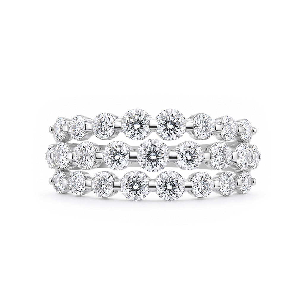 Diamonair Lab Grown Diamond (F/VS+) 2.00 carat Round cut Sterling Silver Ring - Sterling Silver | Gold over Silver