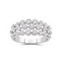 Diamonair Lab Grown Diamond (F/VS+) 2.00 carat Round cut Sterling Silver Ring - Sterling Silver | Gold over Silver