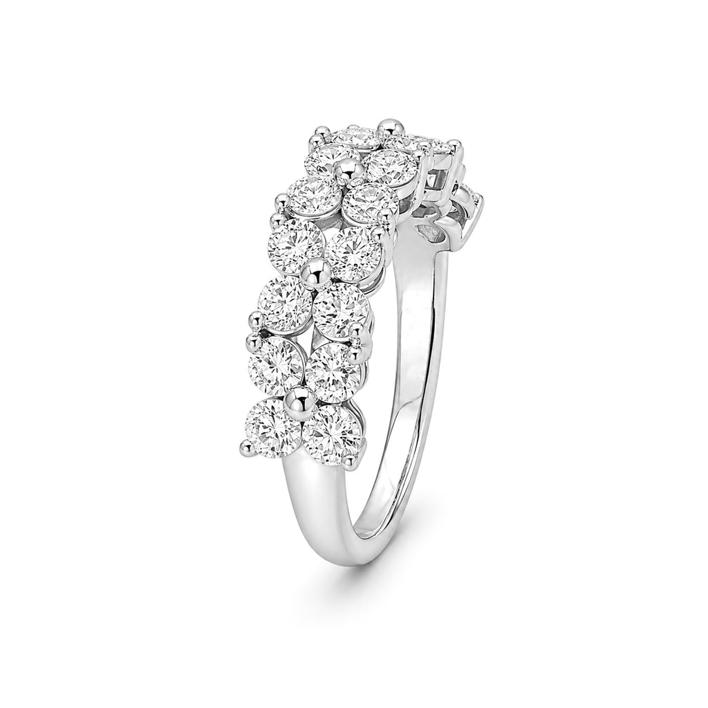 Diamonair Lab Grown Diamond (F/VS+) 2.00 carat Round cut Sterling Silver Ring - Sterling Silver | Gold over Silver