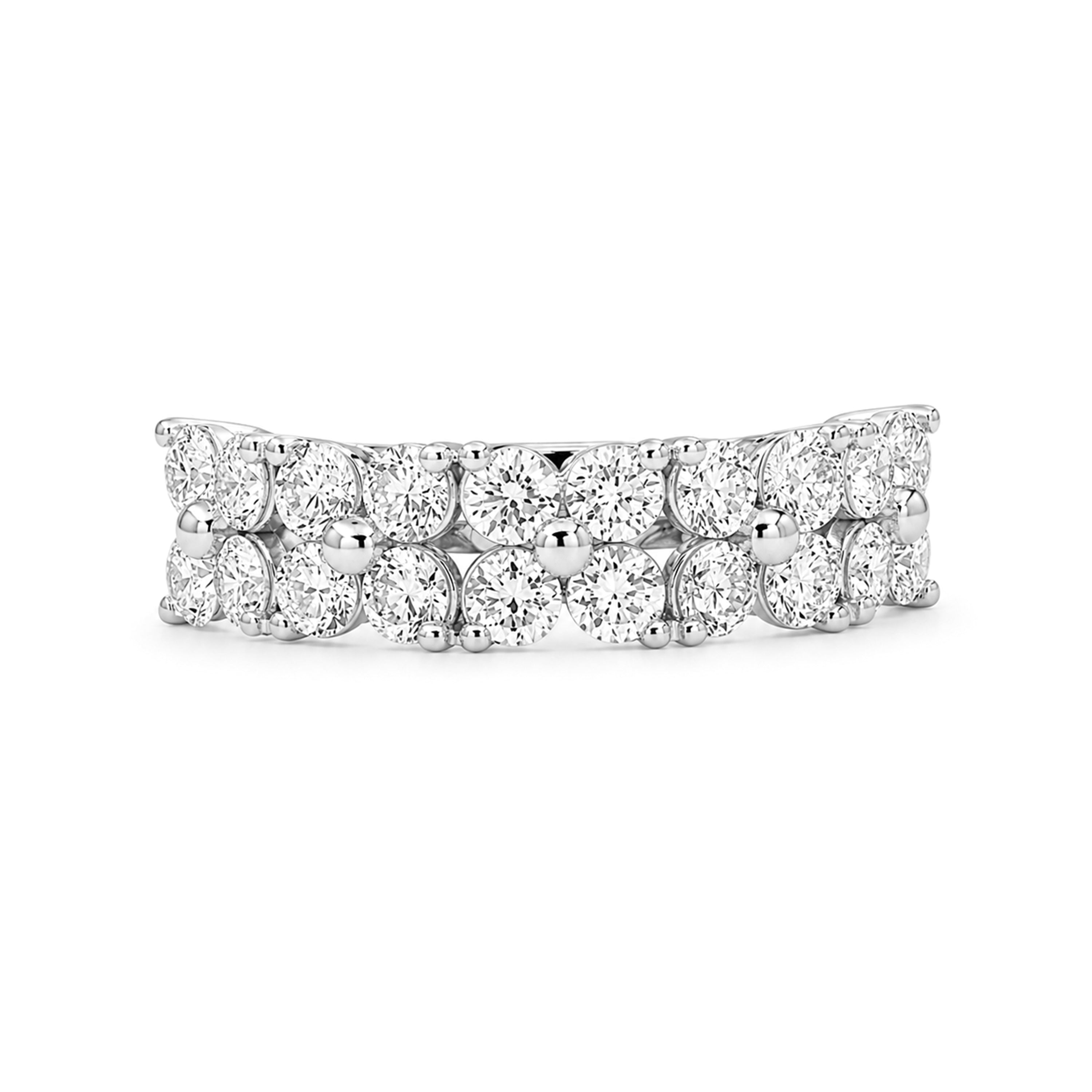 Diamonair Lab Grown Diamond (F/VS+) 2.00 carat Round cut Sterling Silver Ring - Sterling Silver | Gold over Silver