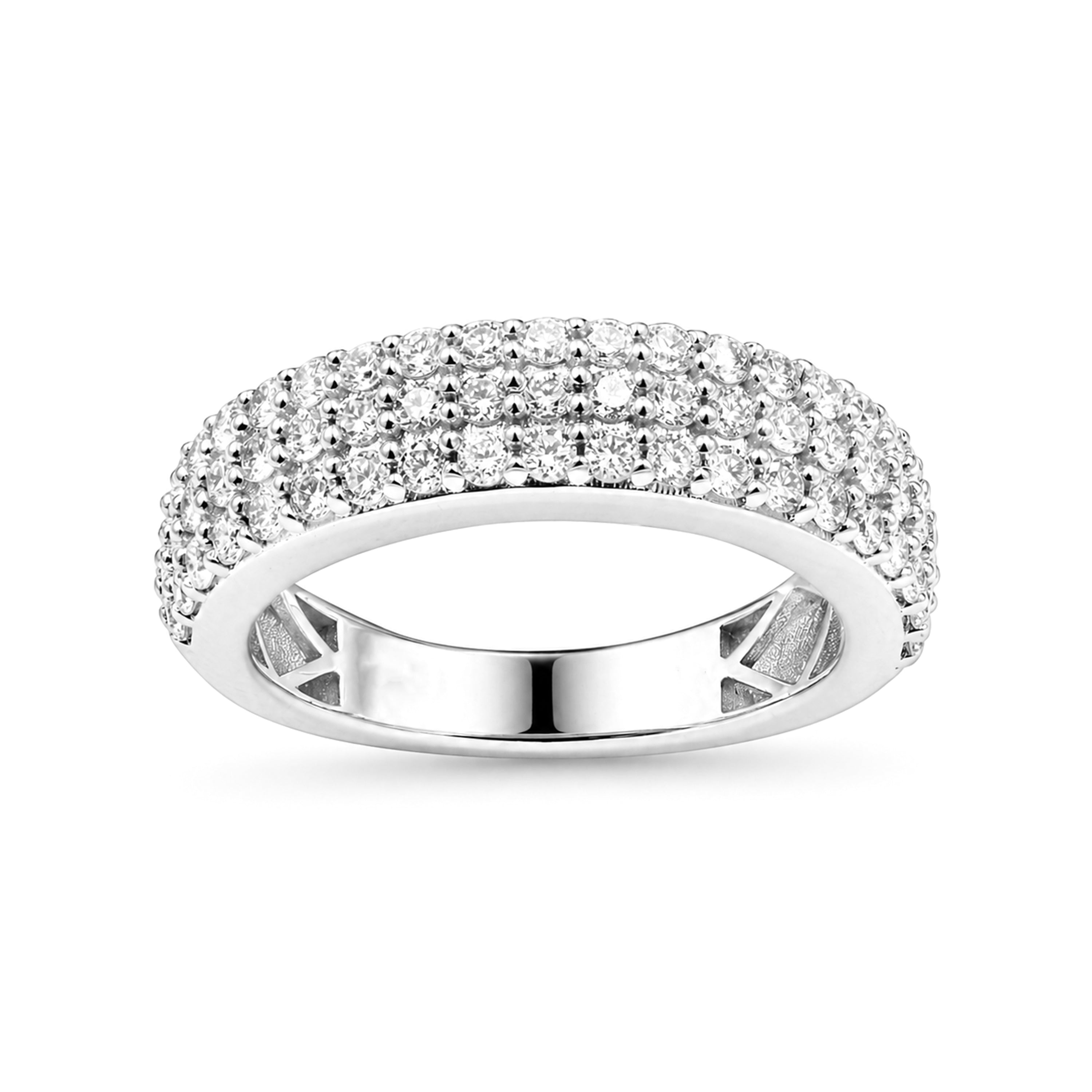 Diamonair Lab-Grown Diamond Ring for Women | Sterling Silver | Round Cut | Prong | F Color, VS+ Clarity | 1.00 Total Carat Weight | Anniversary, Wedding, Birthday Gift