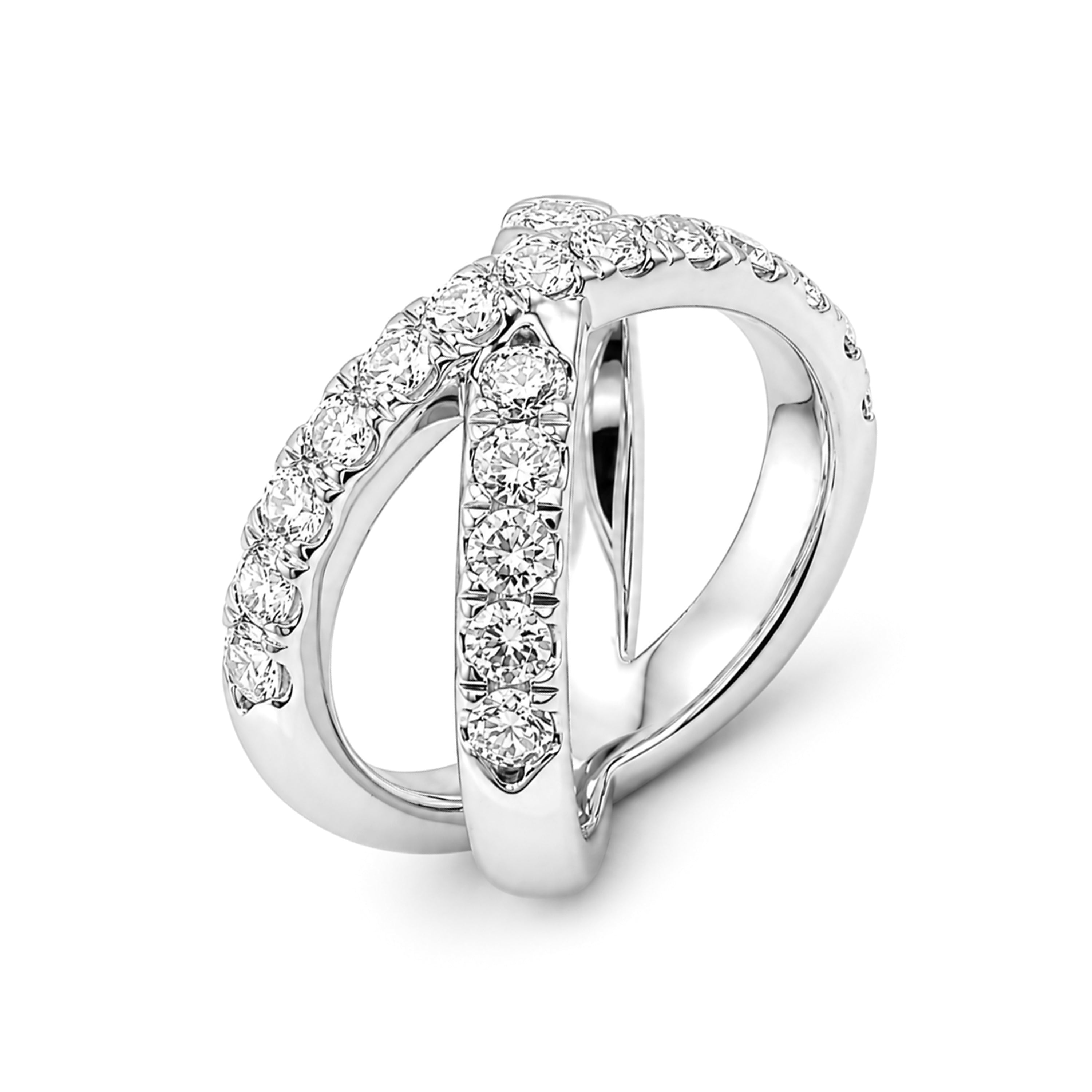 Diamonair Lab Grown Diamond (F/VS+) 2.00 carat Round cut Sterling Silver Ring - Sterling Silver
